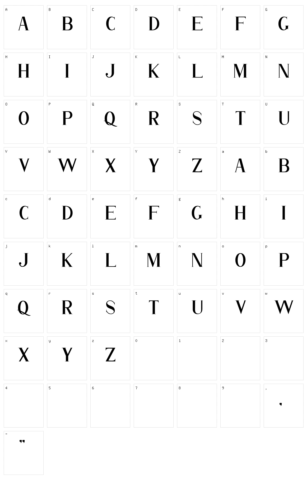 Romantice Character Set