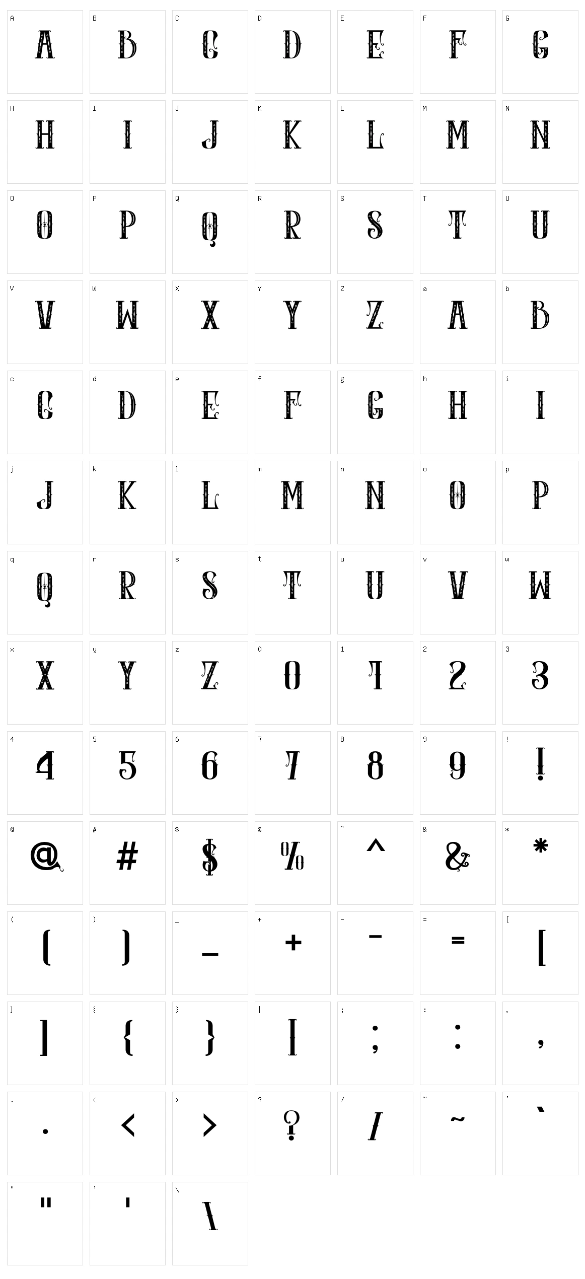 Romes Palace Character Set
