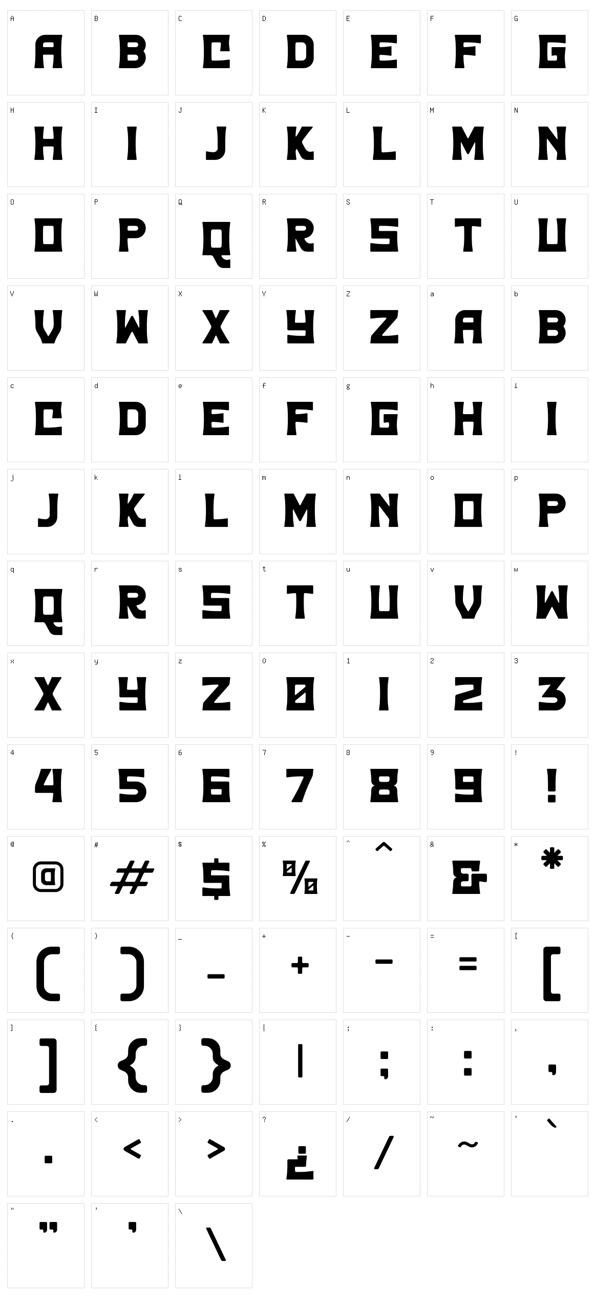 Rondos Character Set