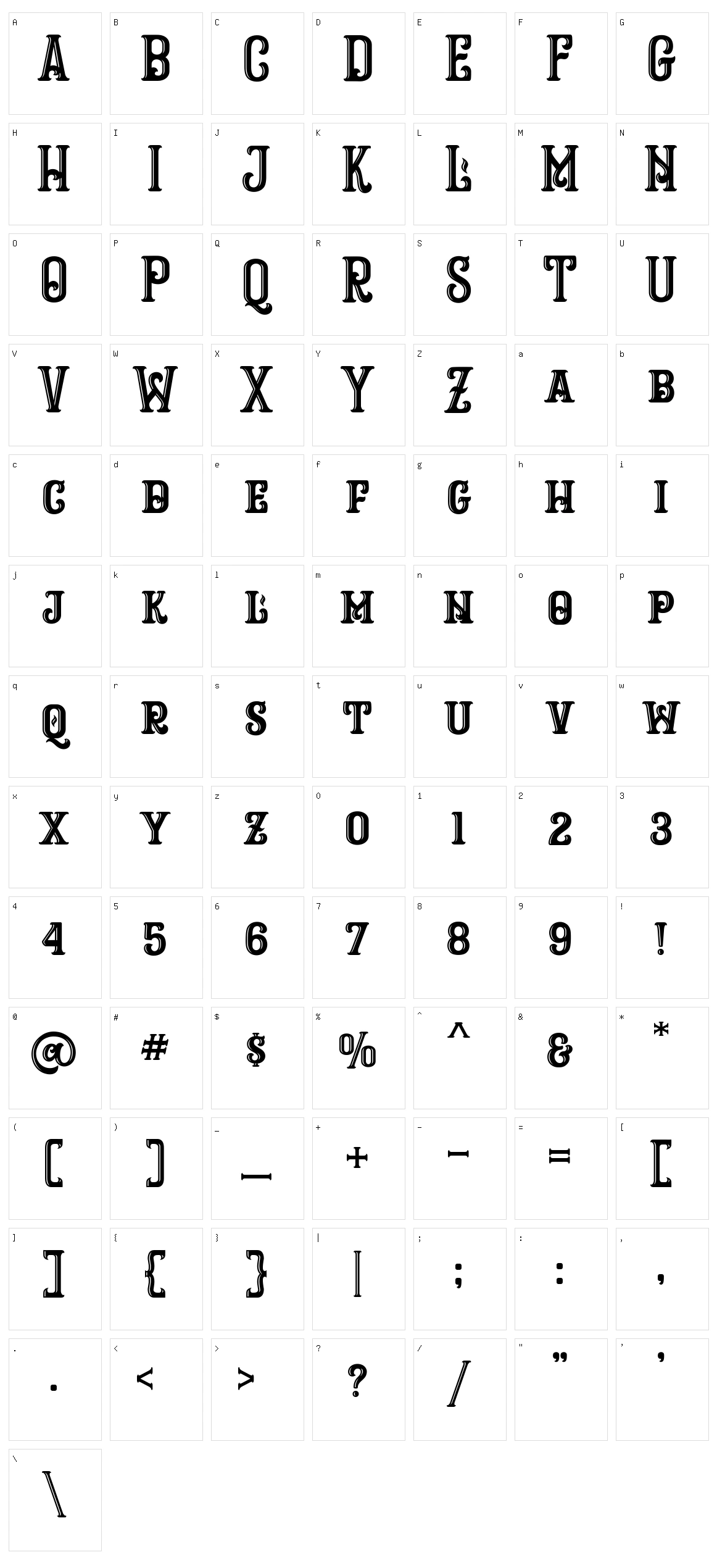 Ropstone Character Set