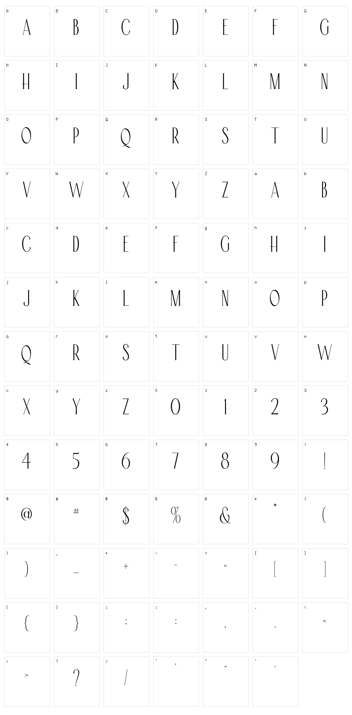 Rosseta Character Set