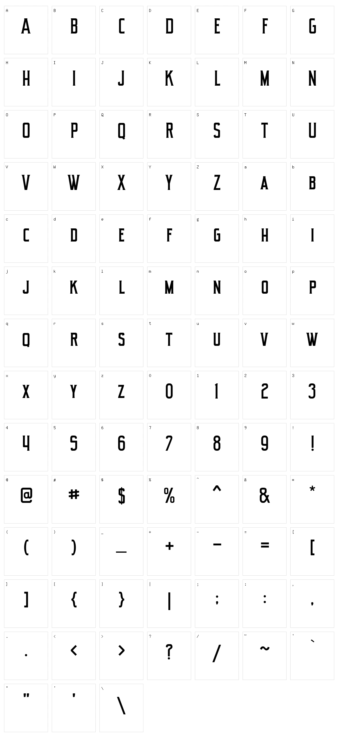 Rosterine Character Set