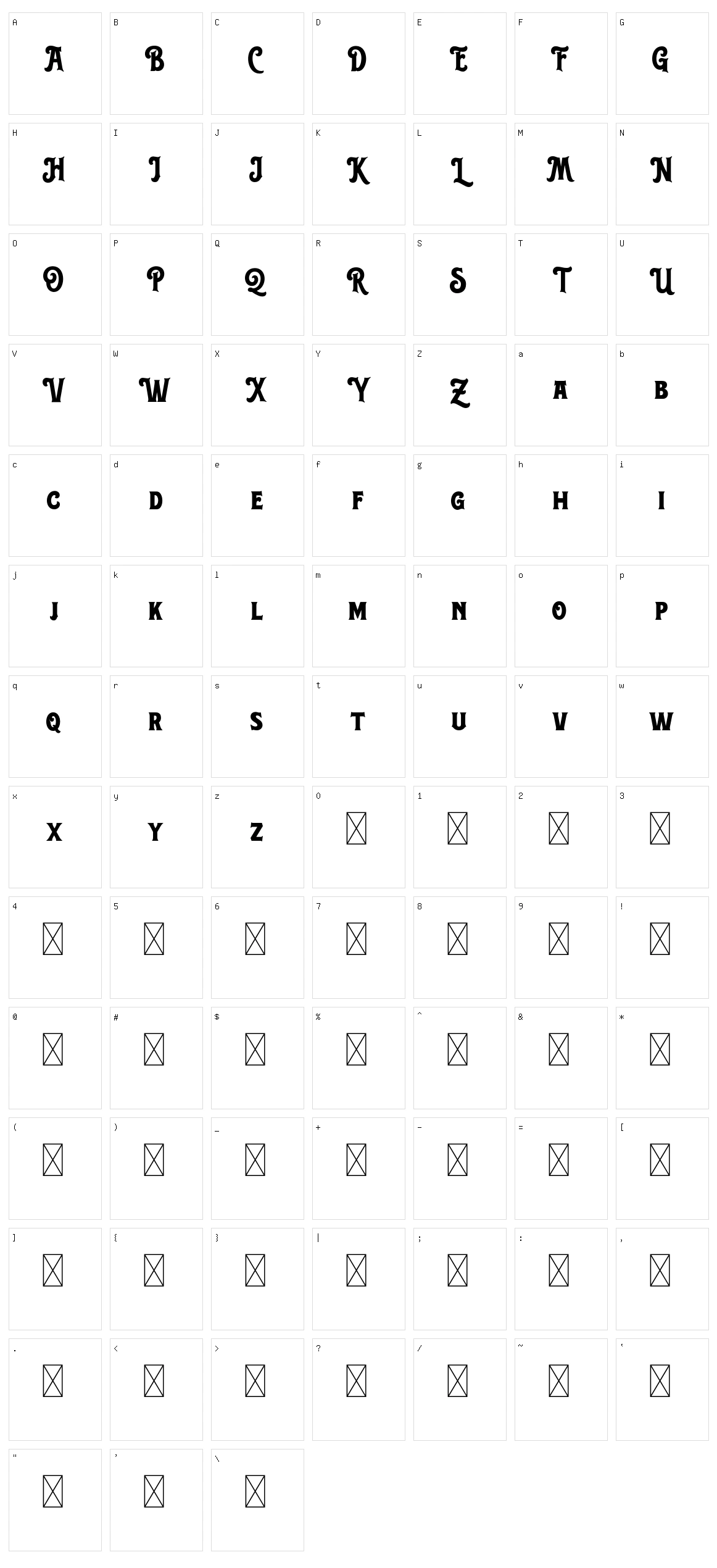 Rosvard Character Set