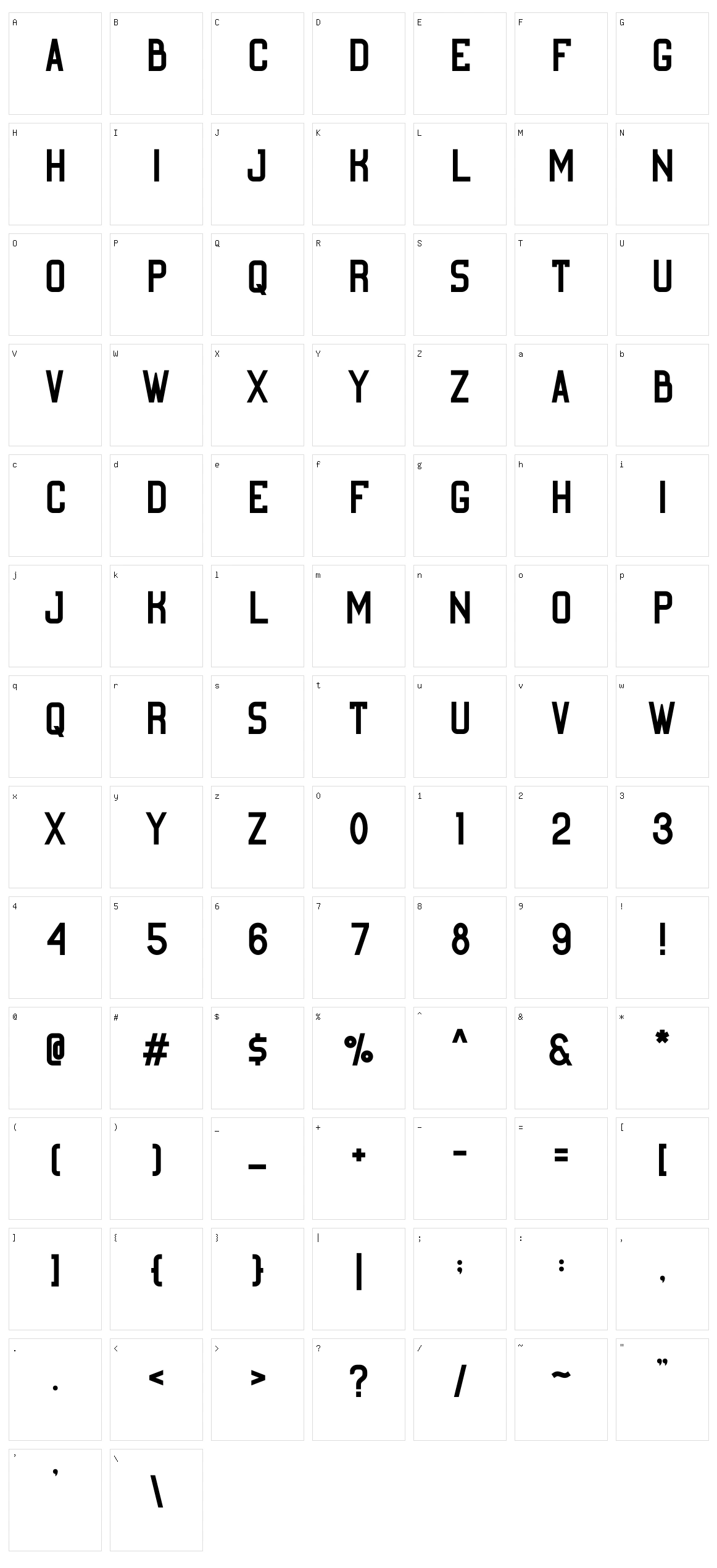 Roters Character Set