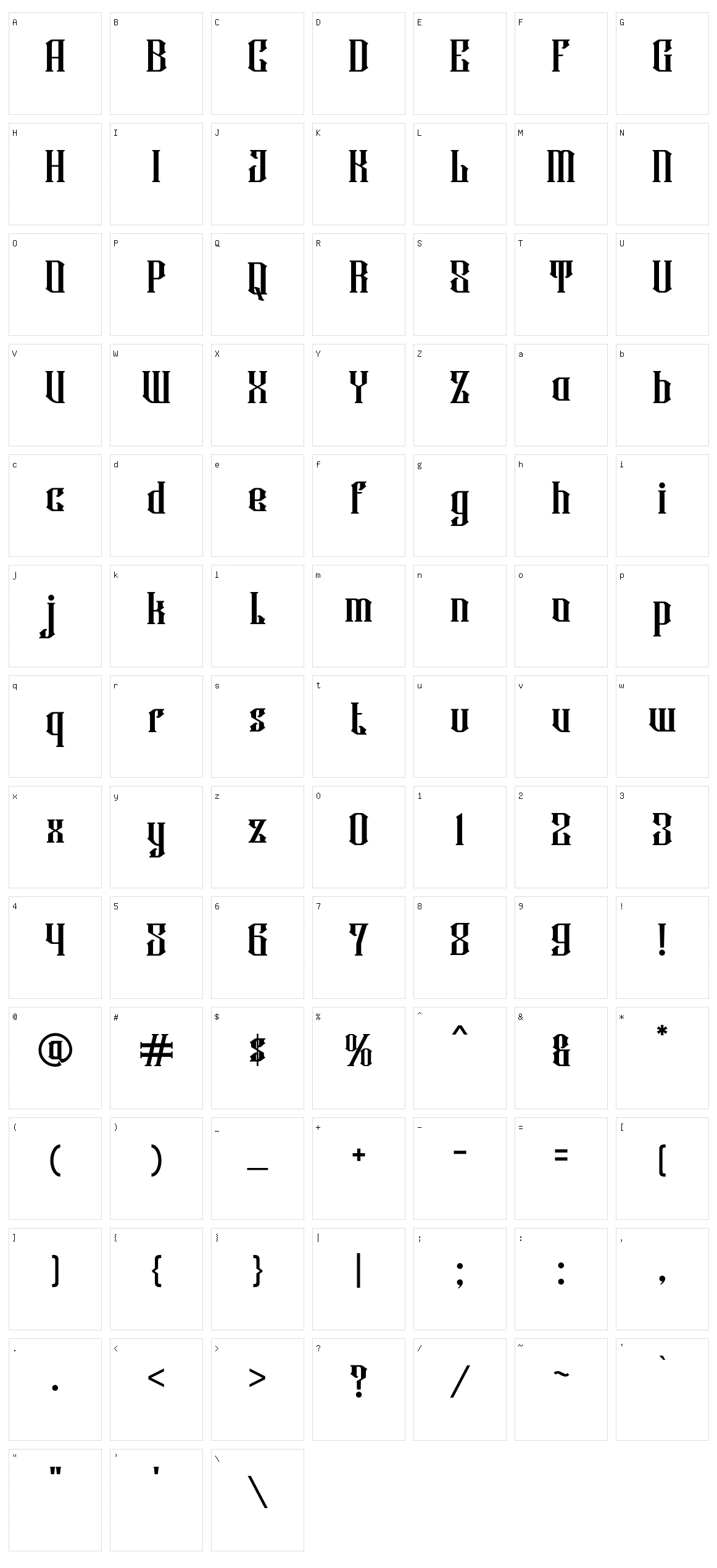 Rowney Kahfi Character Set