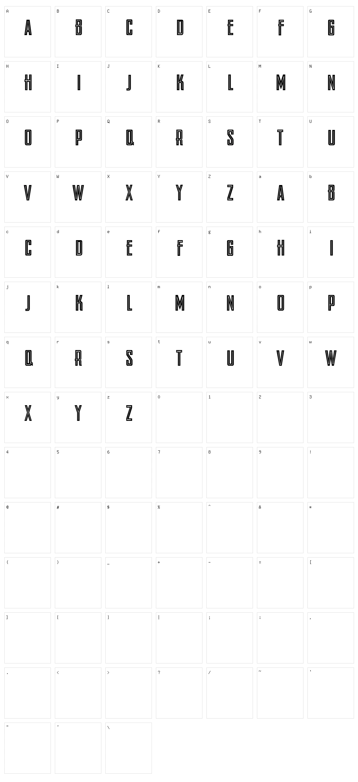 Rusher Character Set