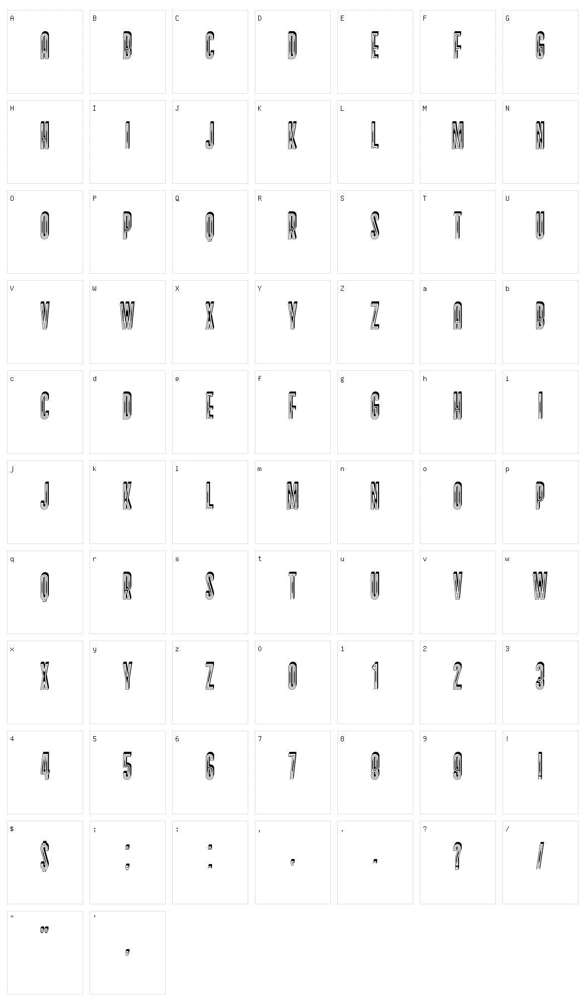 Sabbia Character Set