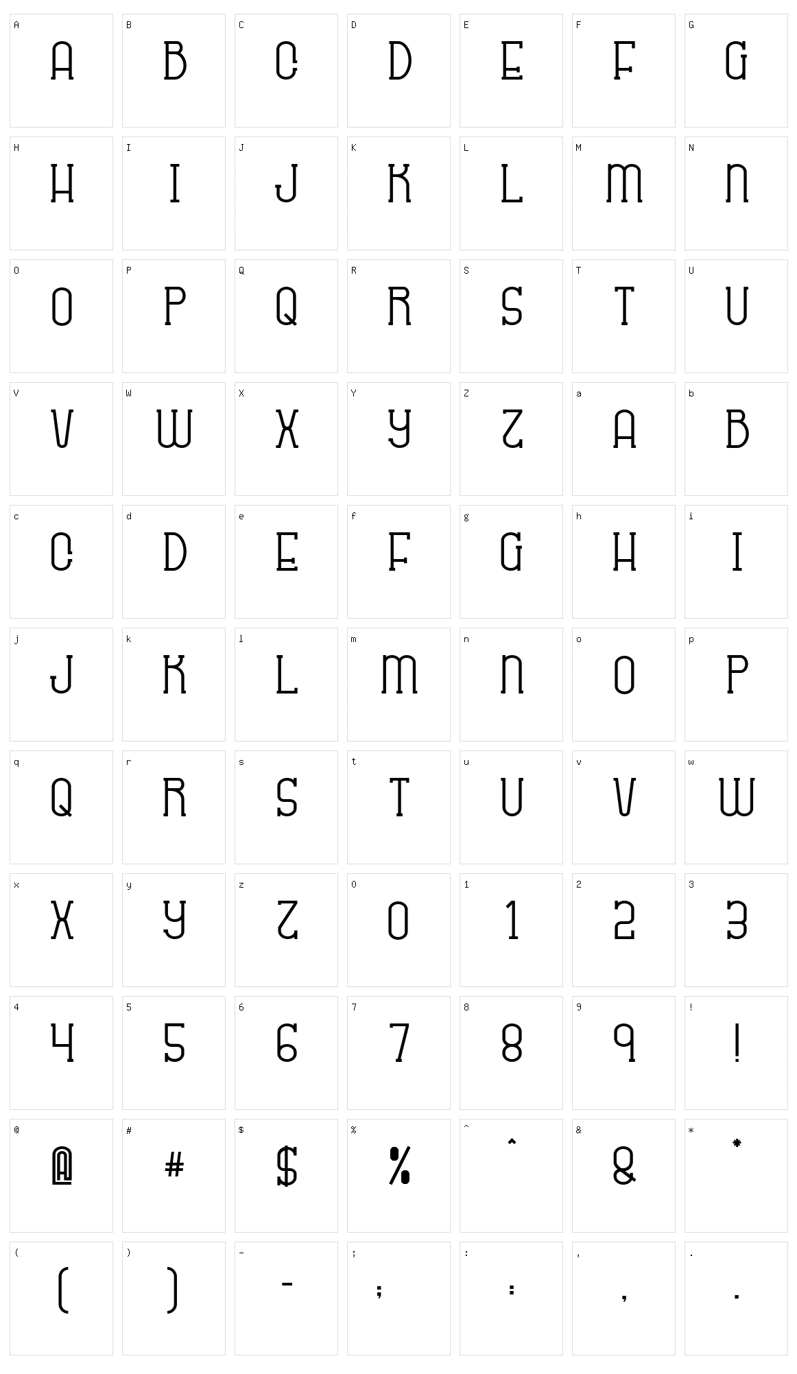 Sabitype Character Set