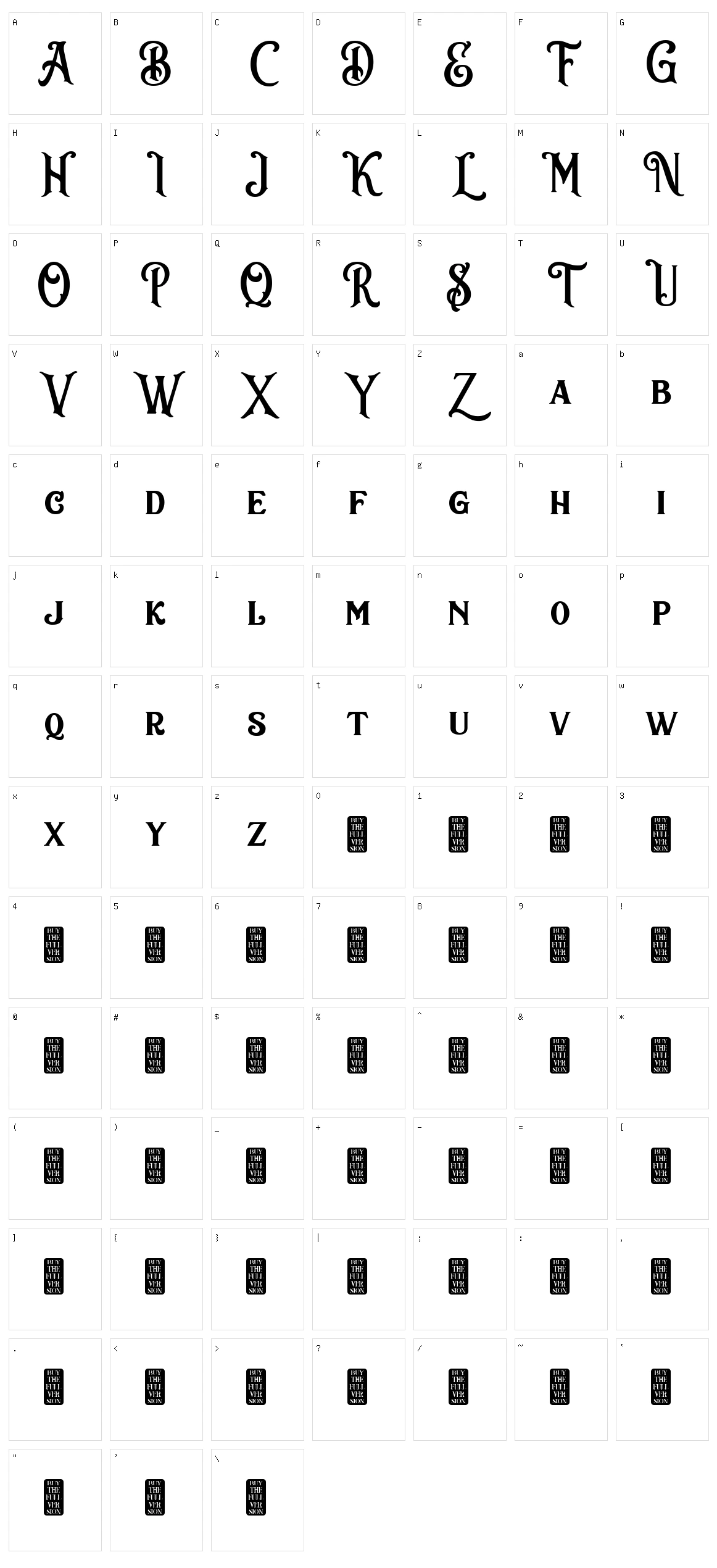 Sacred Bridge Character Set