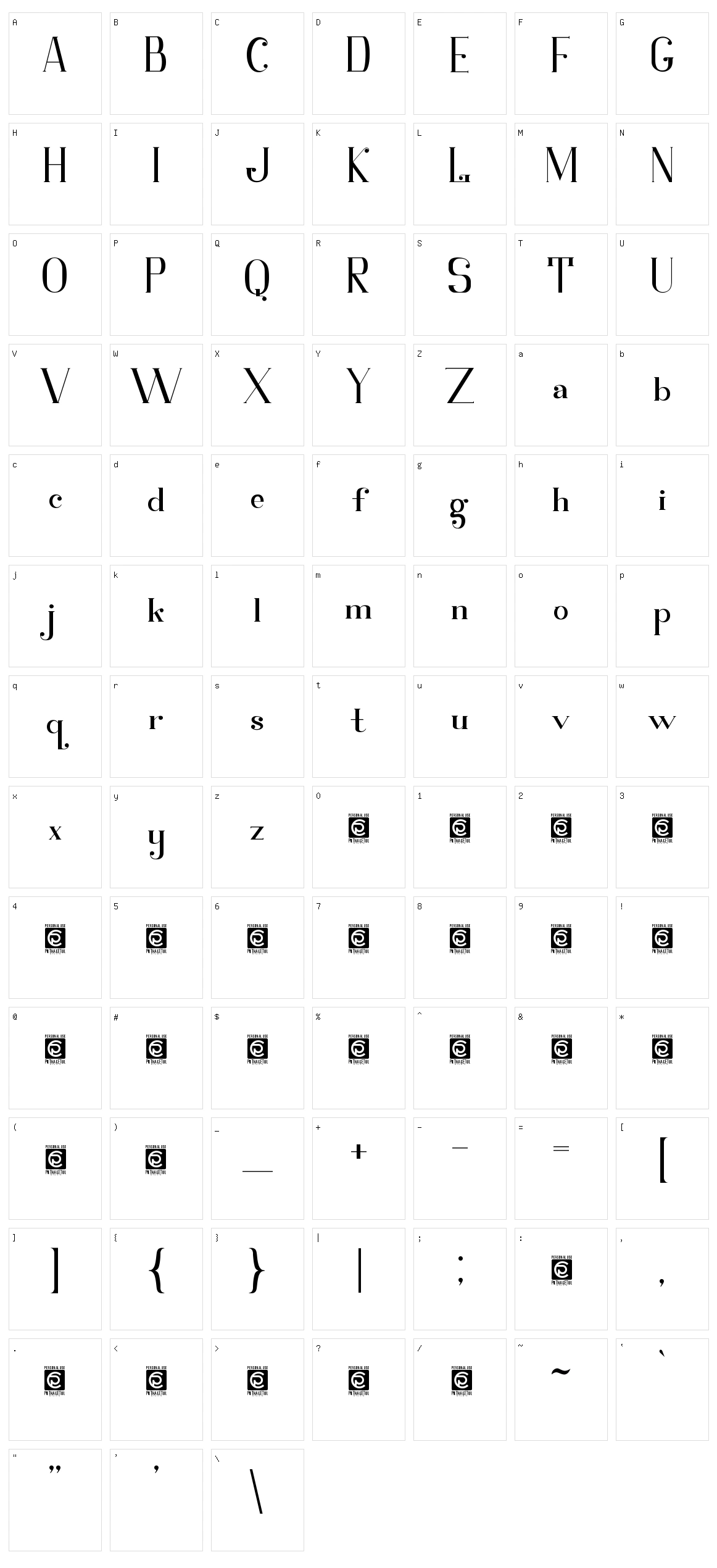 Safiar Character Set