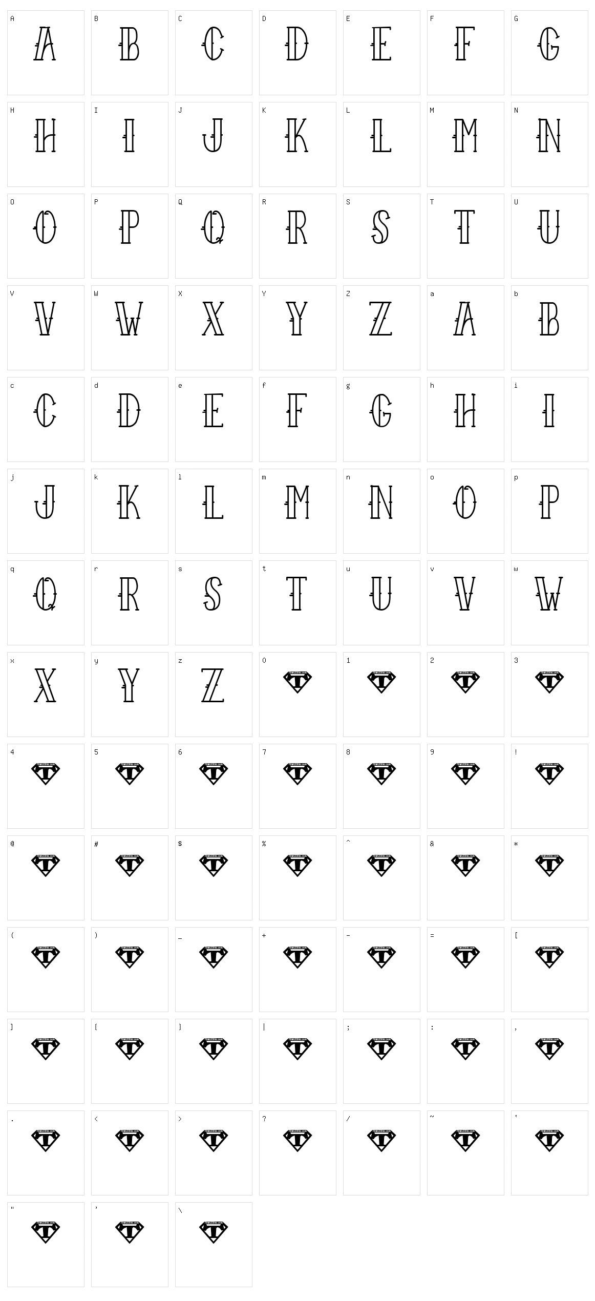 Sailor Larry Character Set