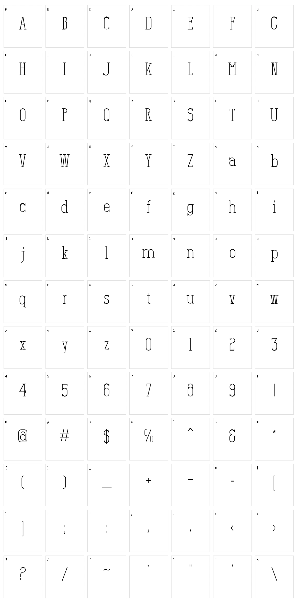 Salamandre Character Set