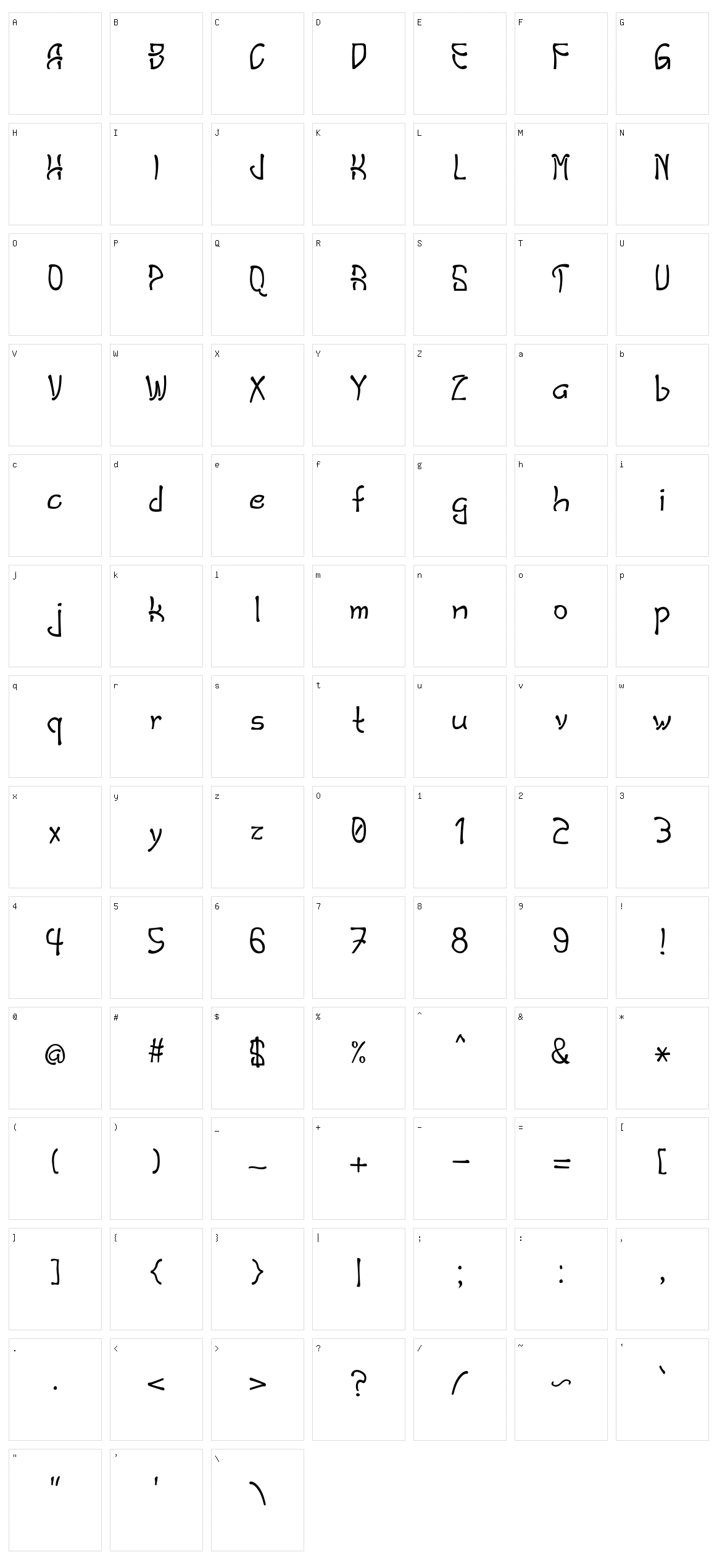 Salome Character Set