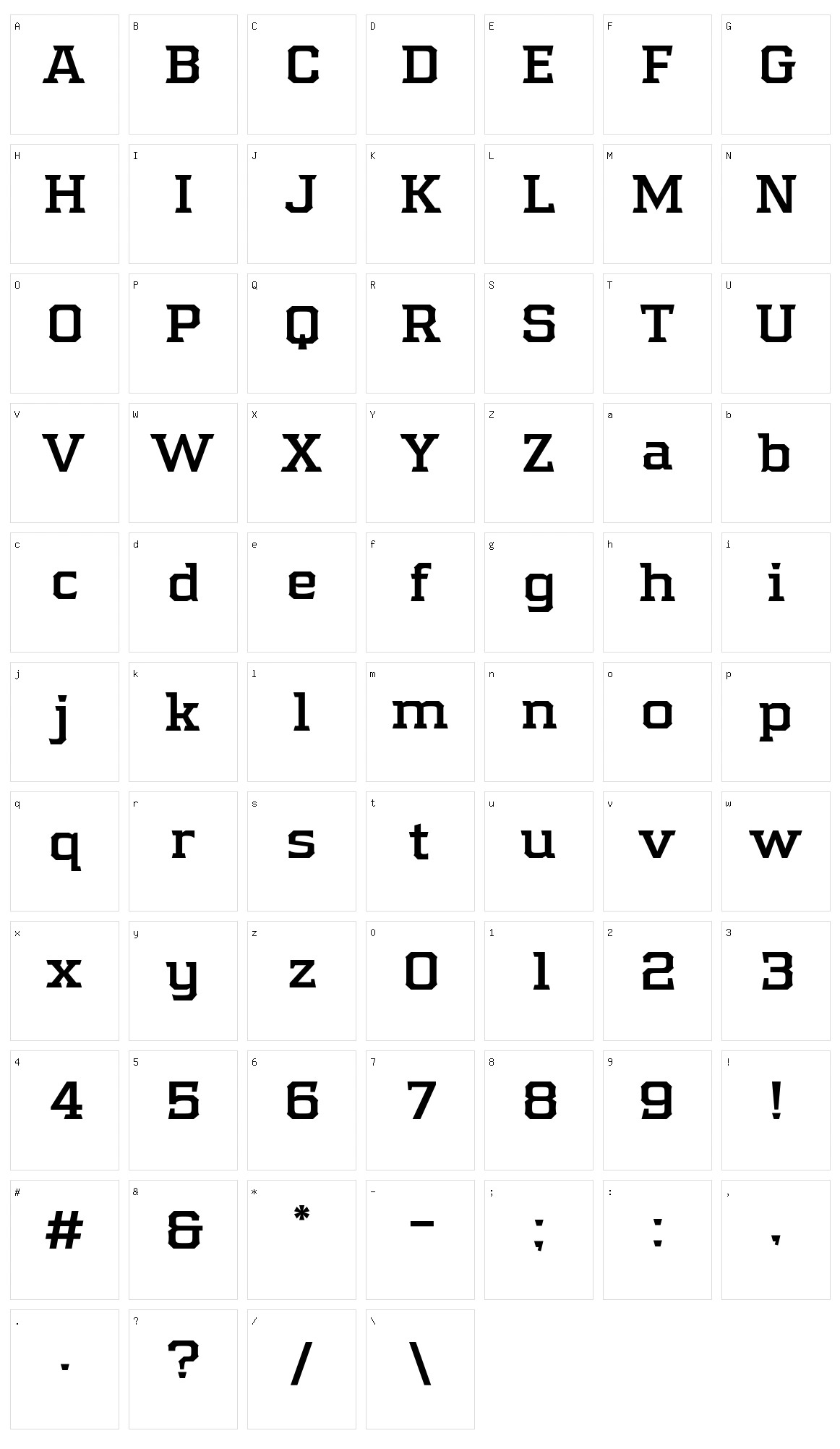 Samtom Character Set