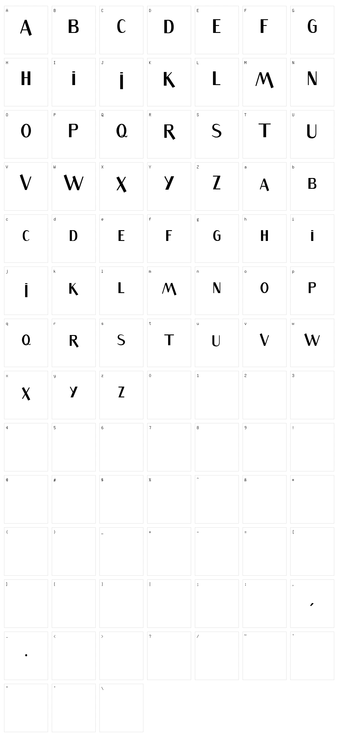 Sandwich Character Set