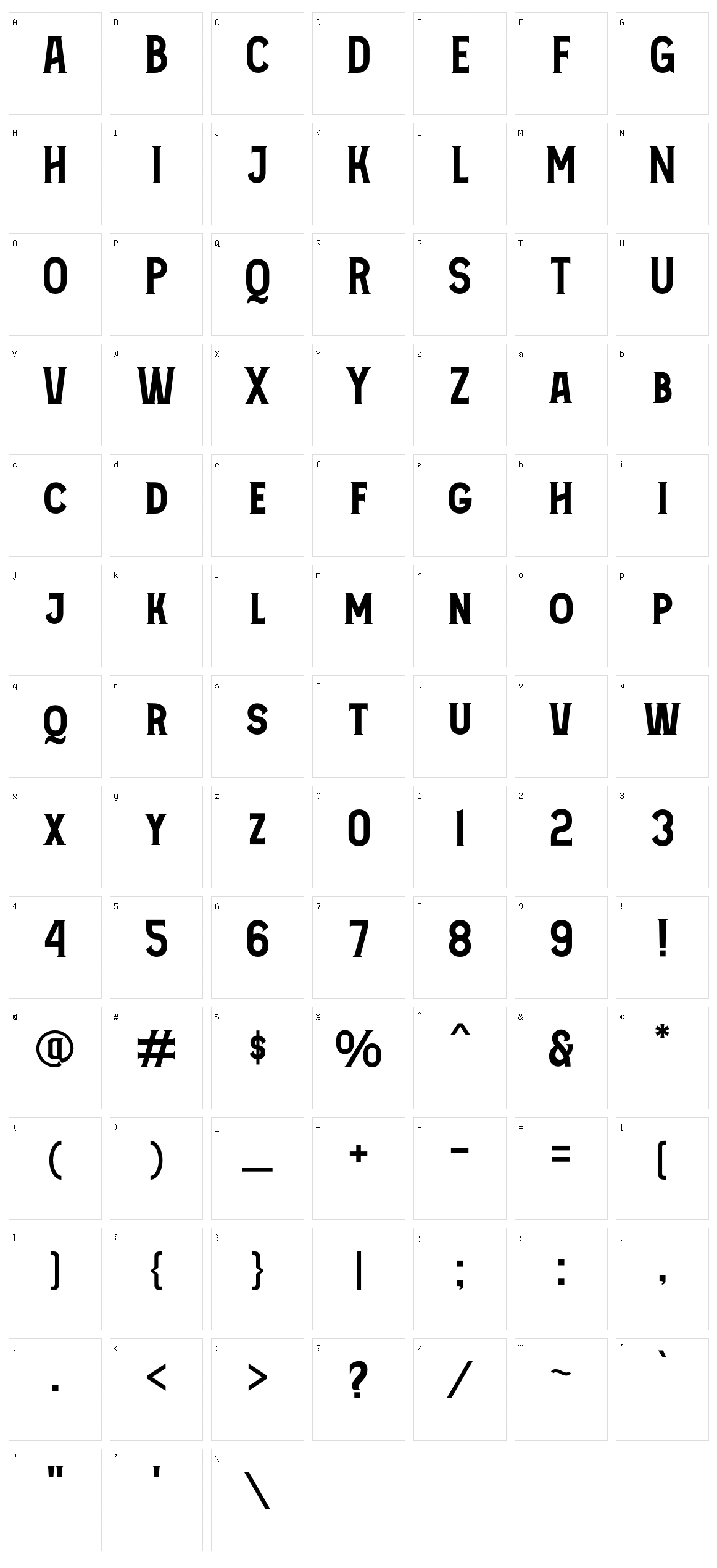 Sarkowik Character Set