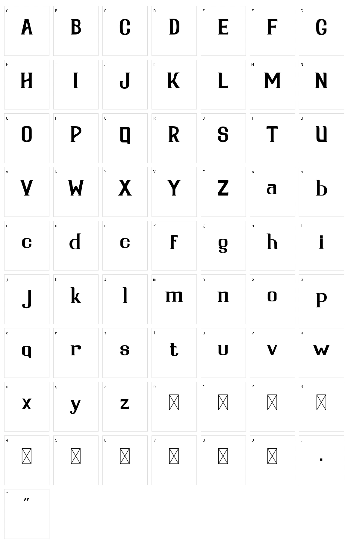 Serdane Character Set