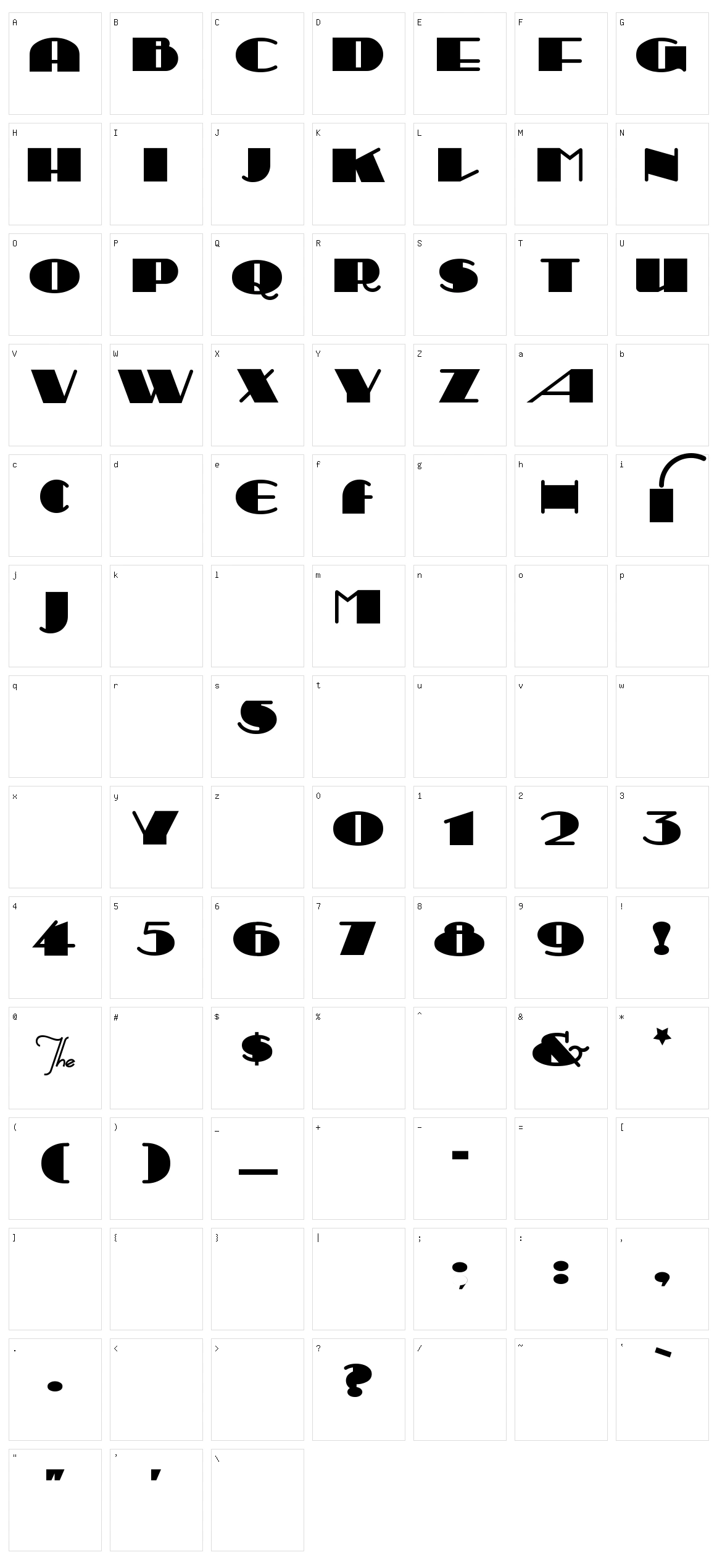 Sesquipedalian Character Set