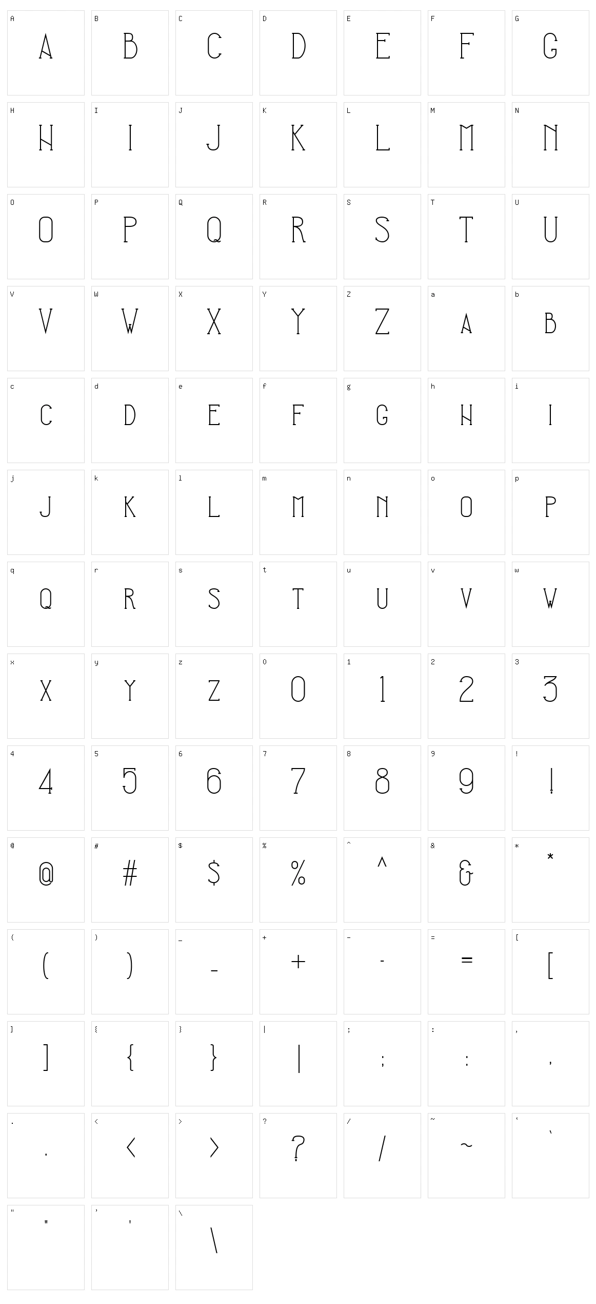 Siegfried Character Set