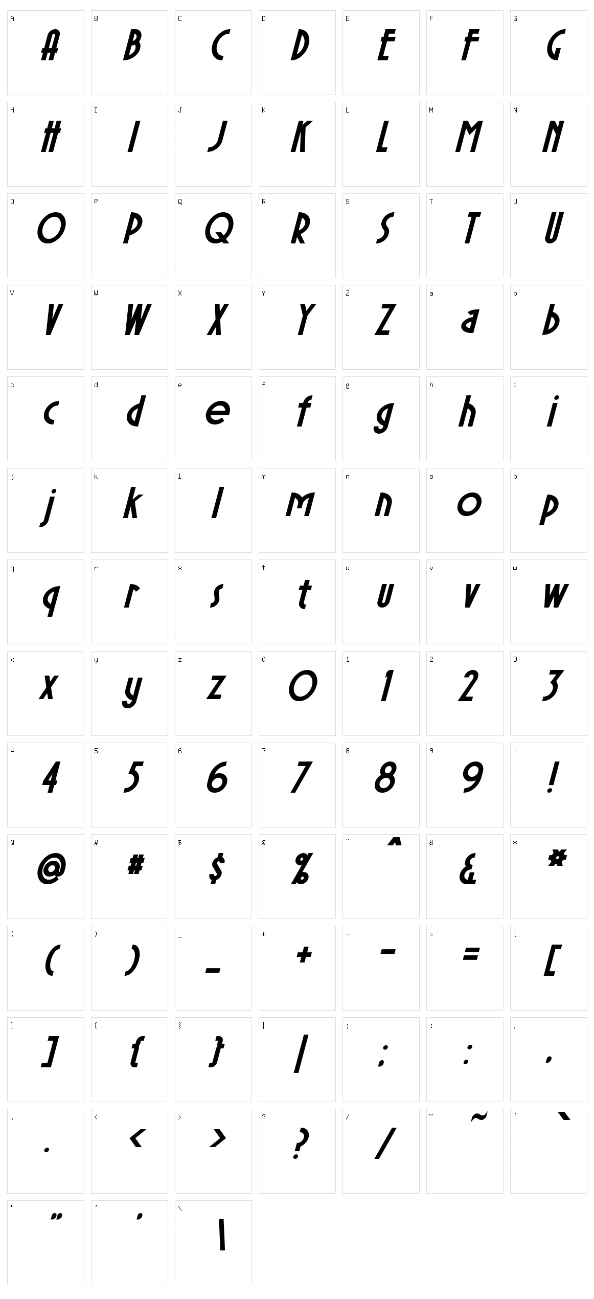 Sierra Madre Character Set