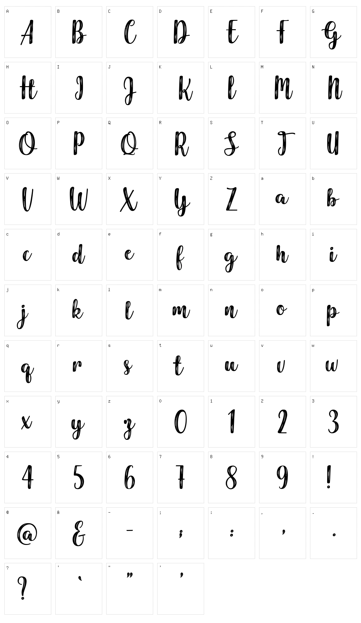 Harmonious Calendar Character Set
