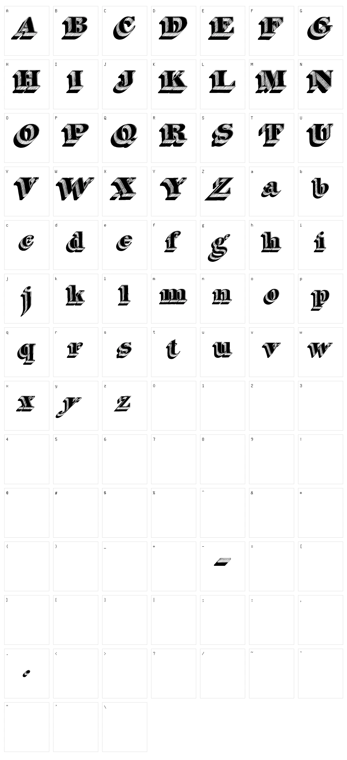 Silvestre Relief Character Set