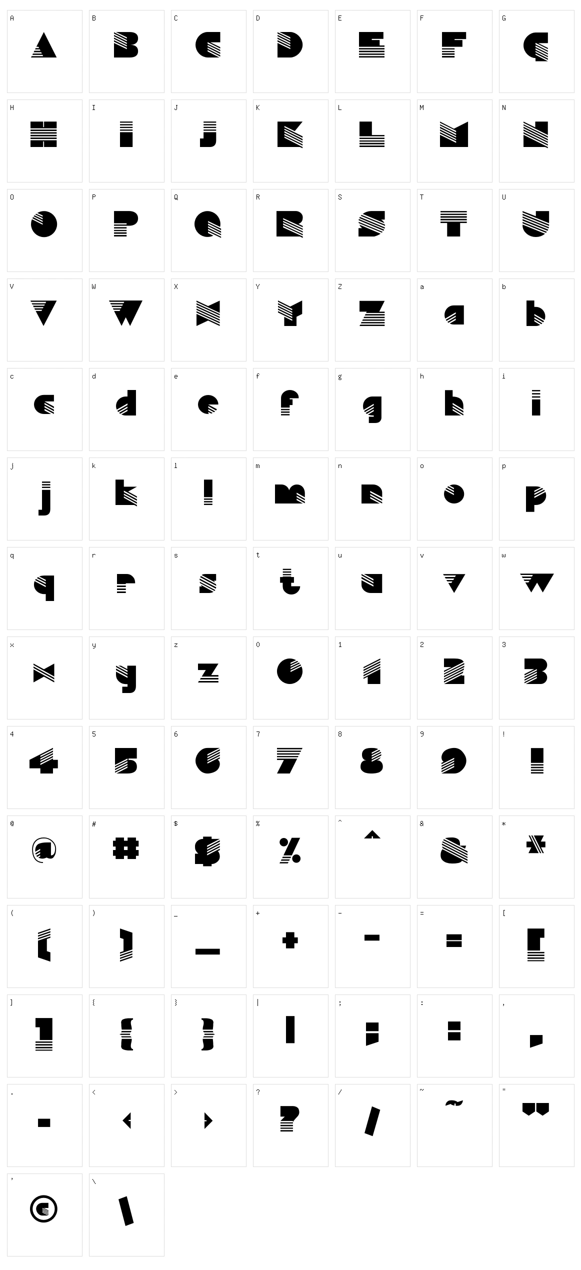 Simulata Character Set