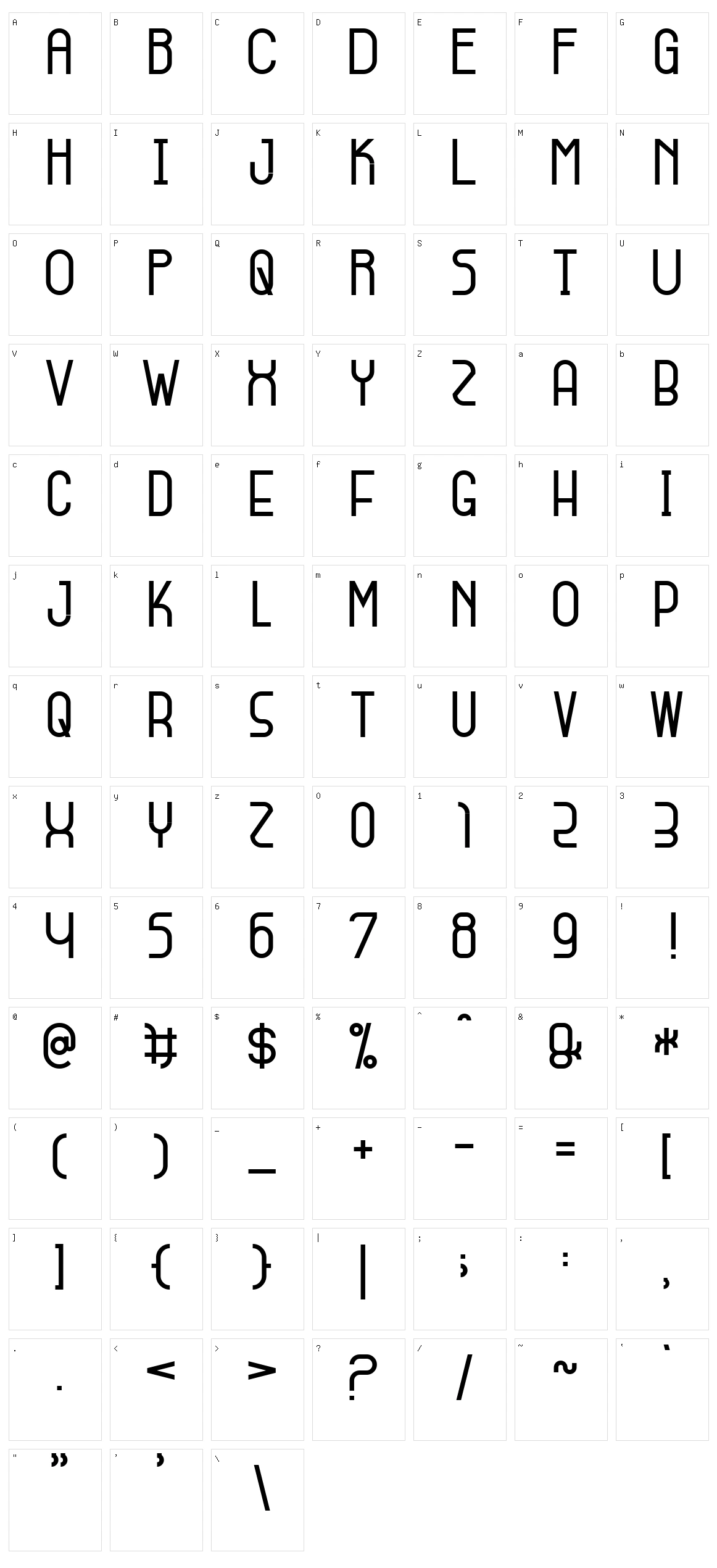 Skinny Buttom Character Set