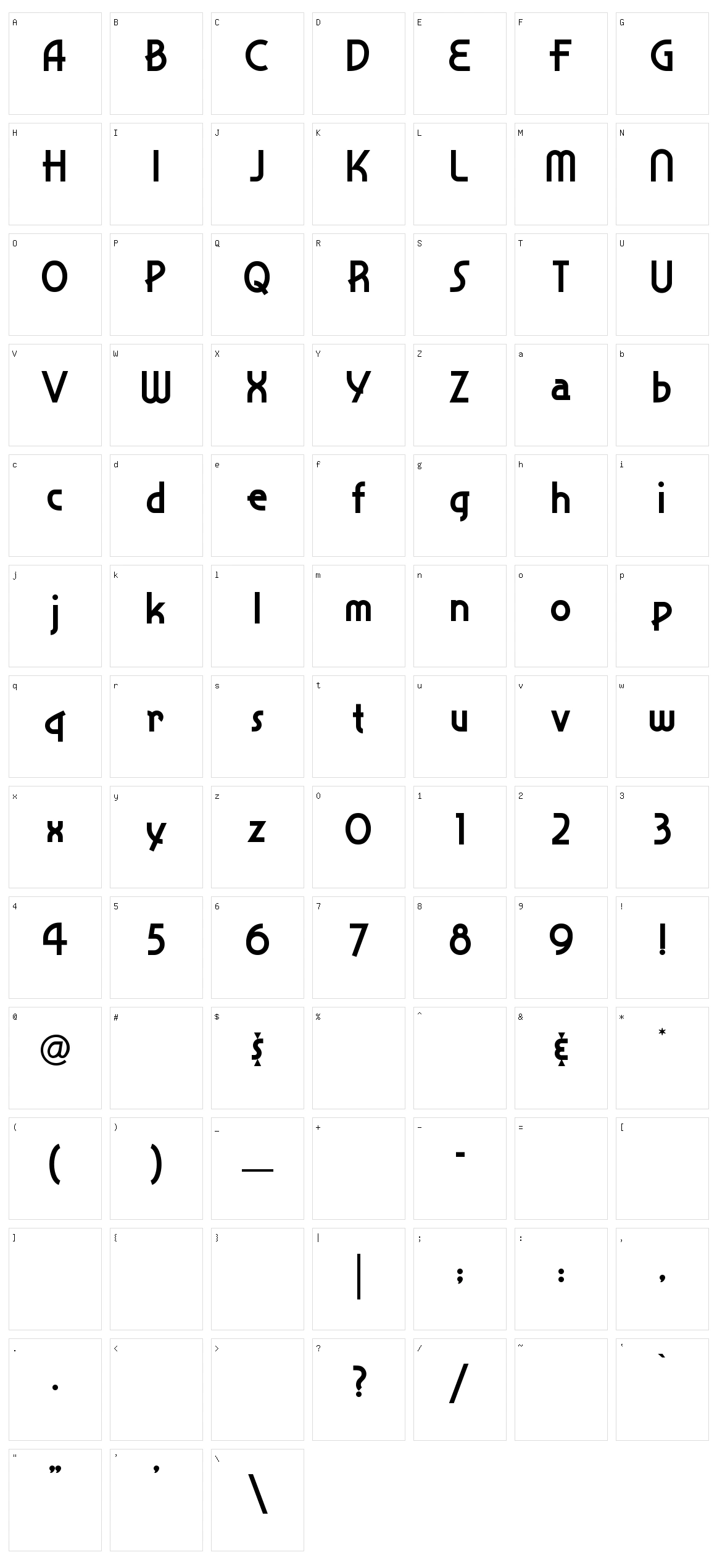 Snappy Service Character Set