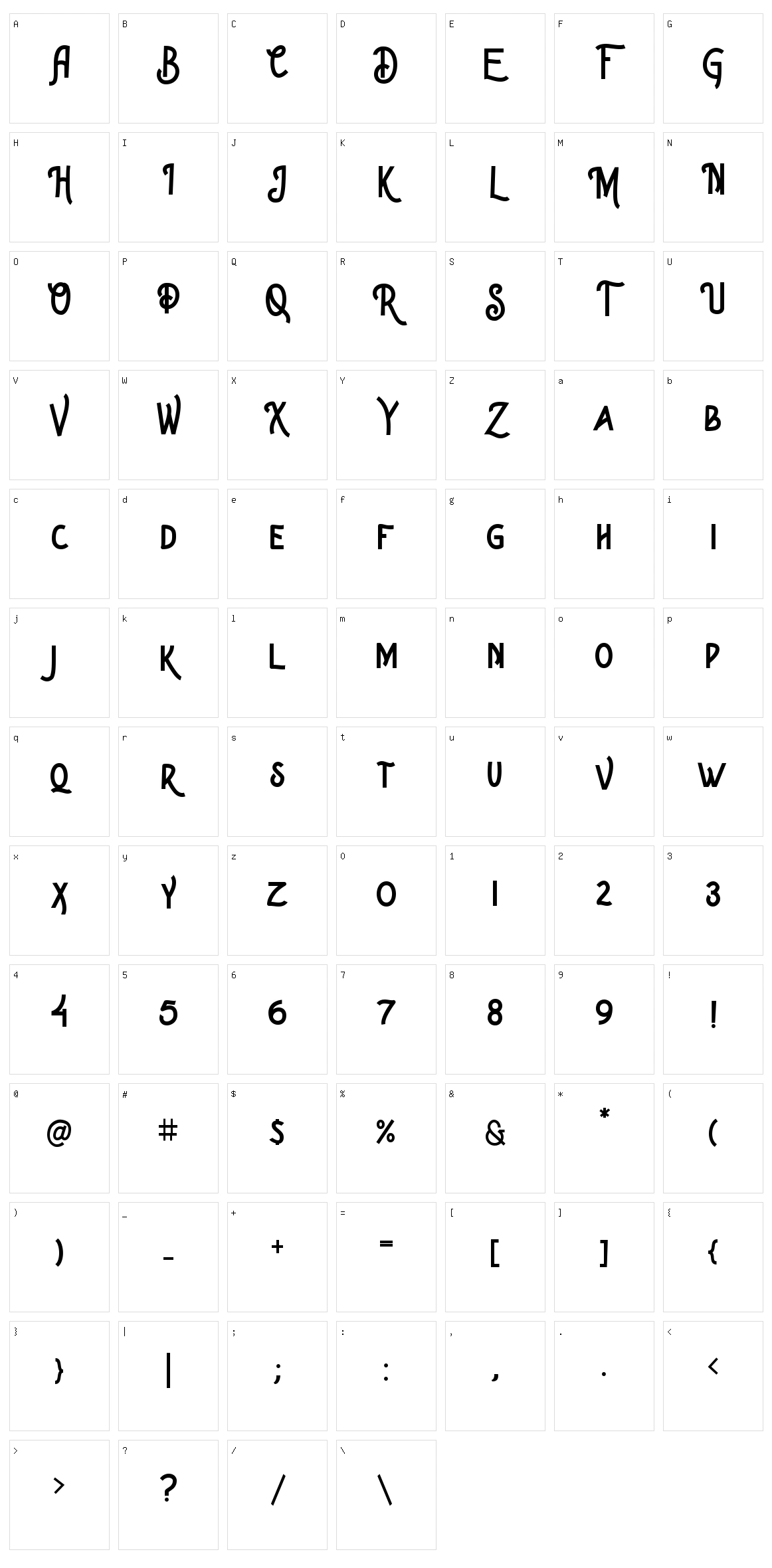Somerset Character Set