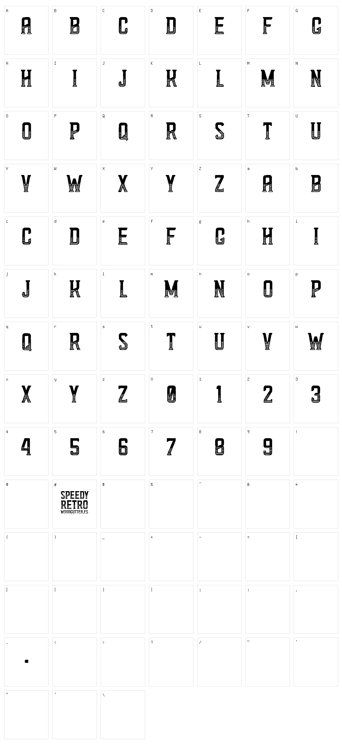 Speedy Retro Character Set