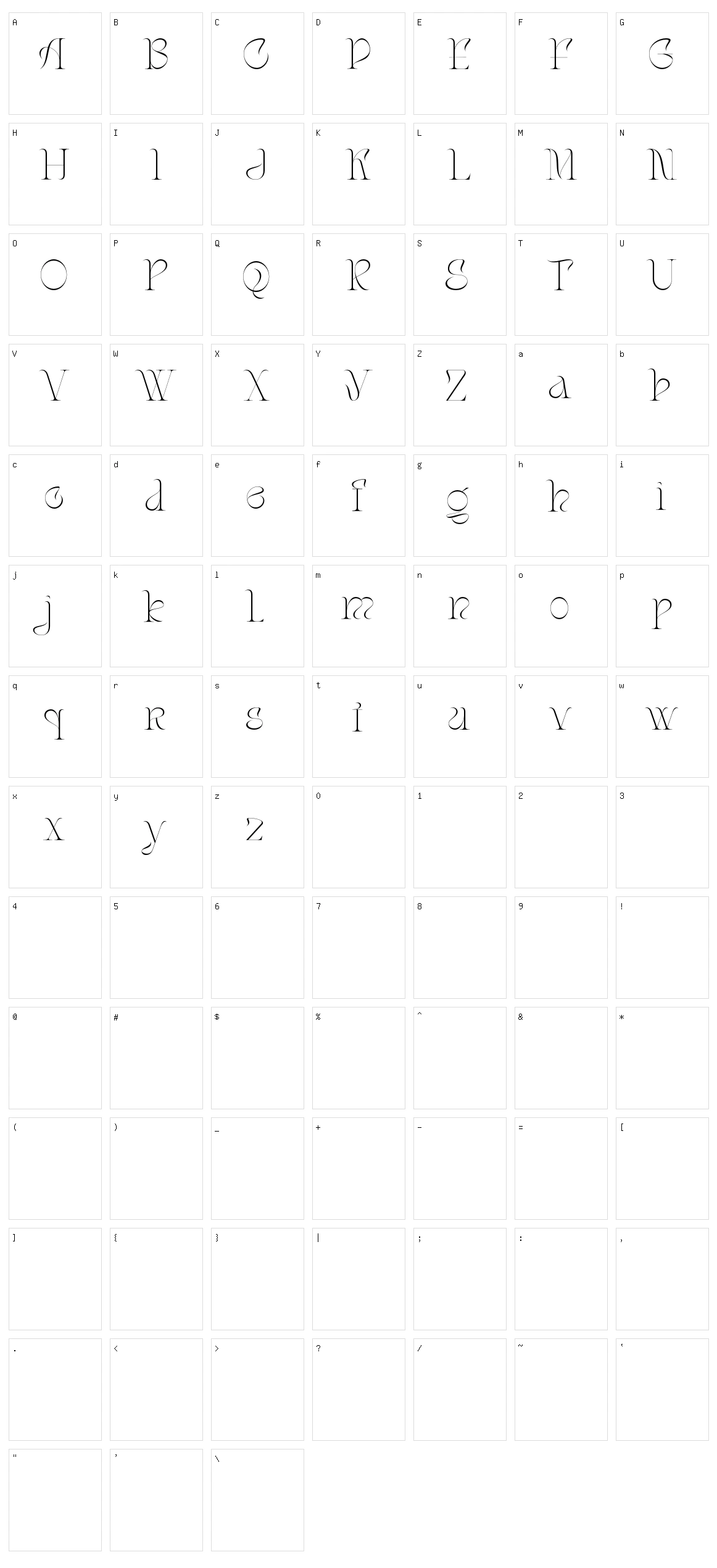 Stager Character Set
