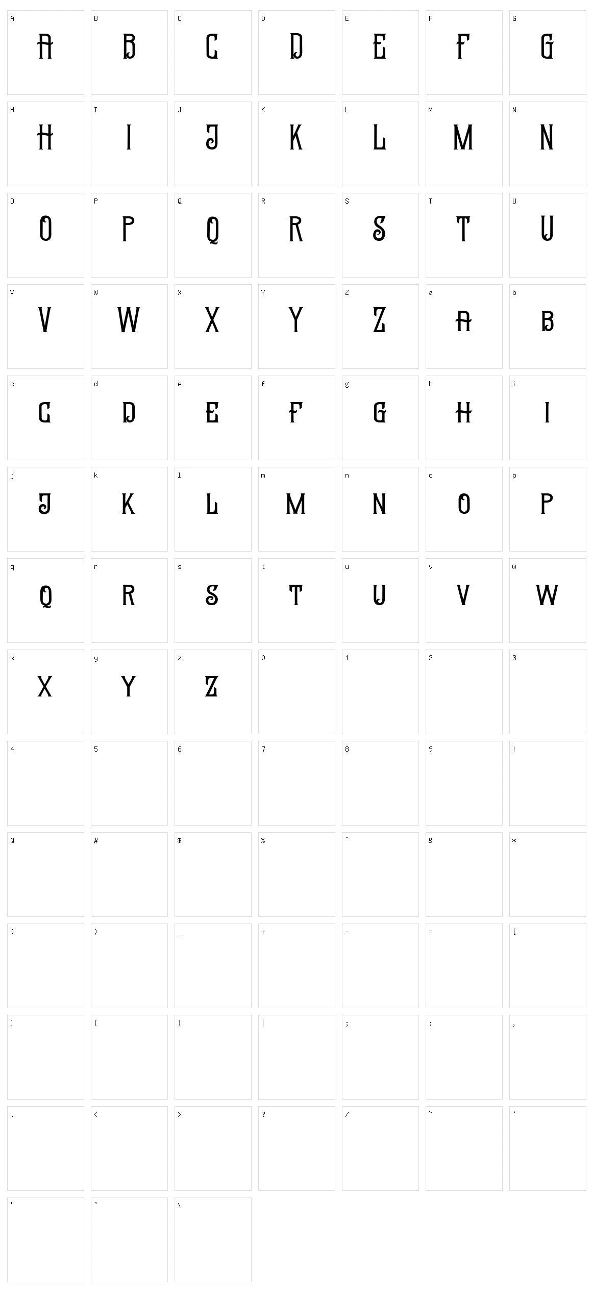 Stanford Character Set