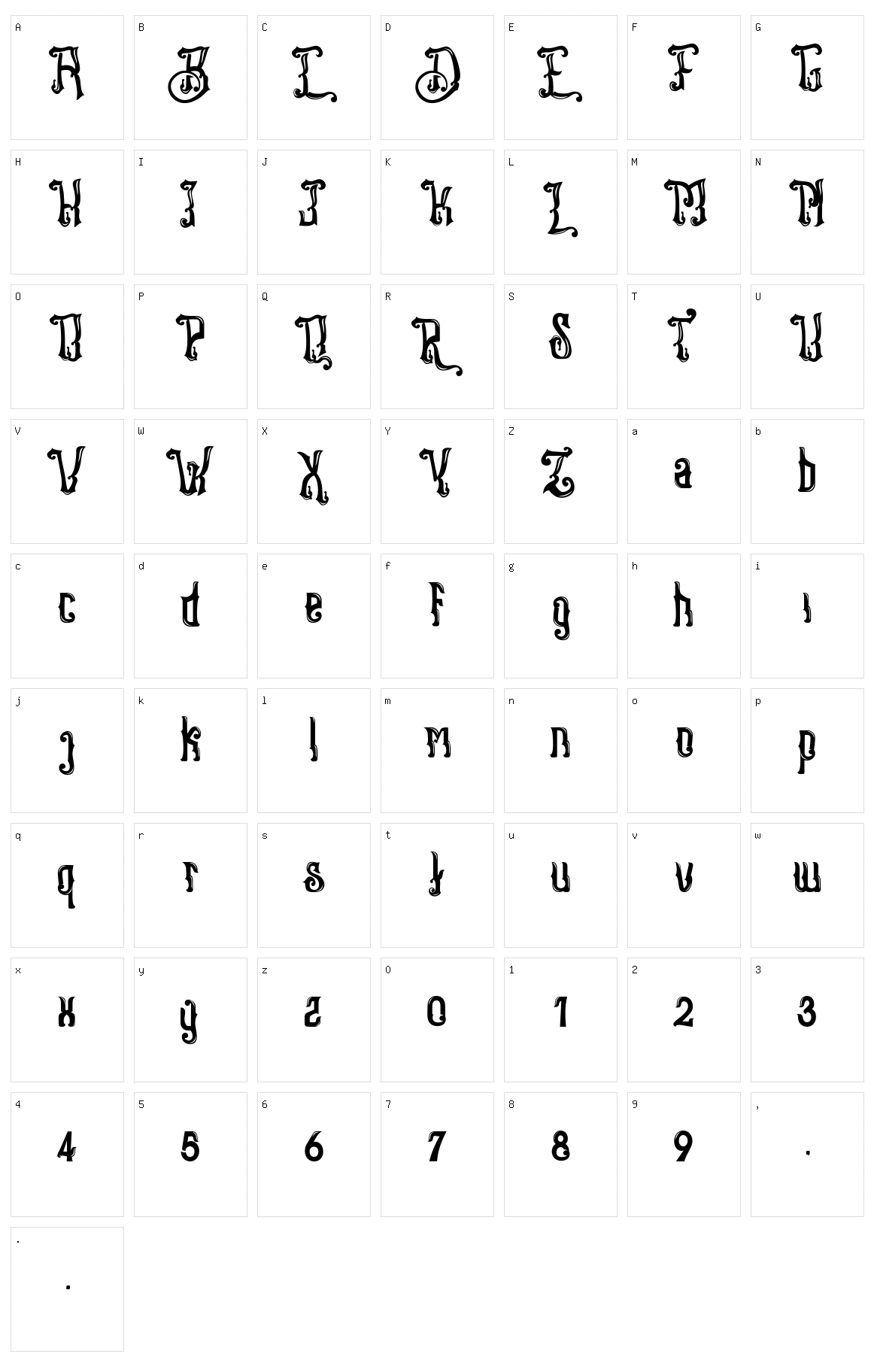 Stangbunder Character Set