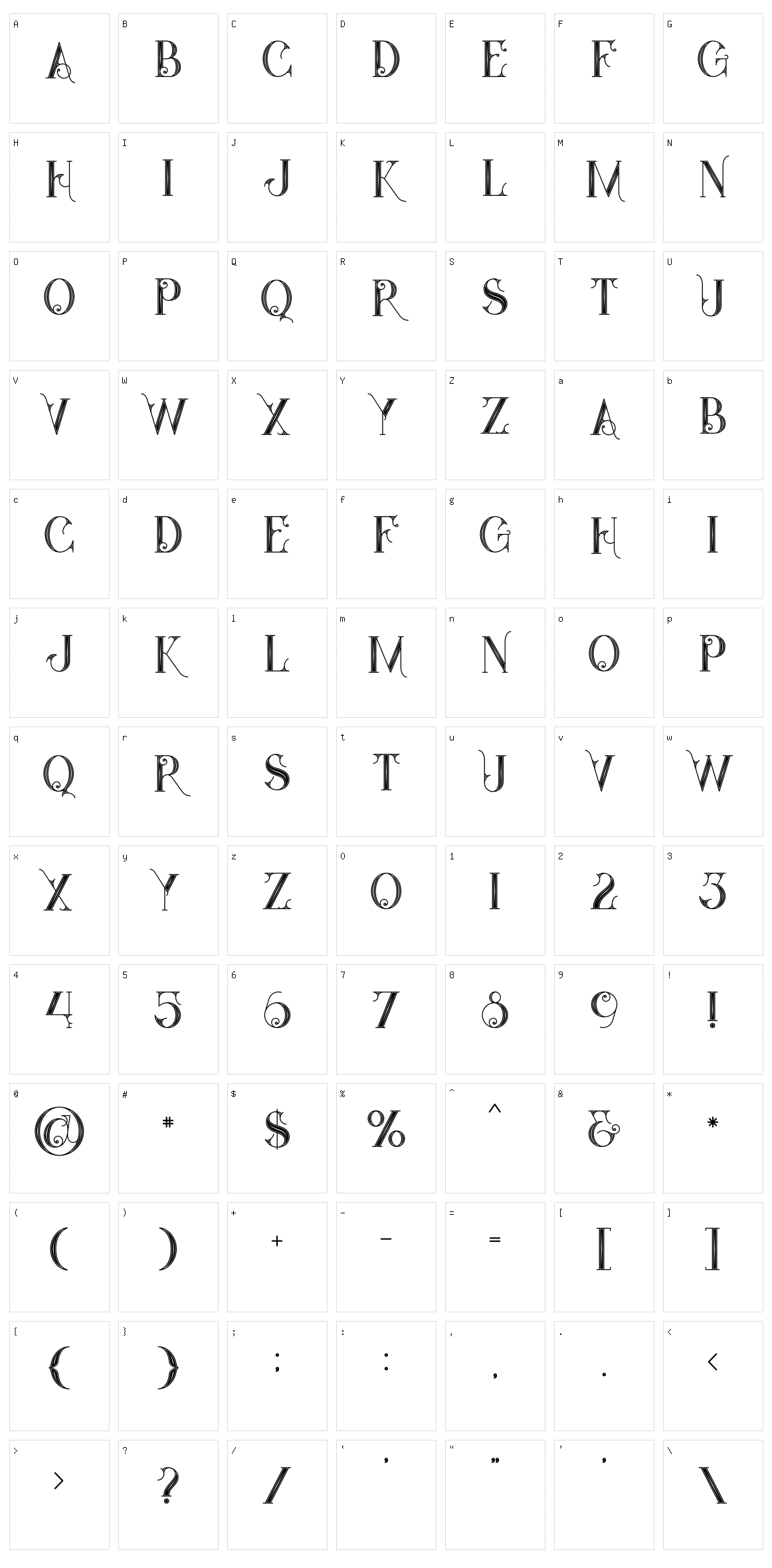 Star Black Inline Character Set