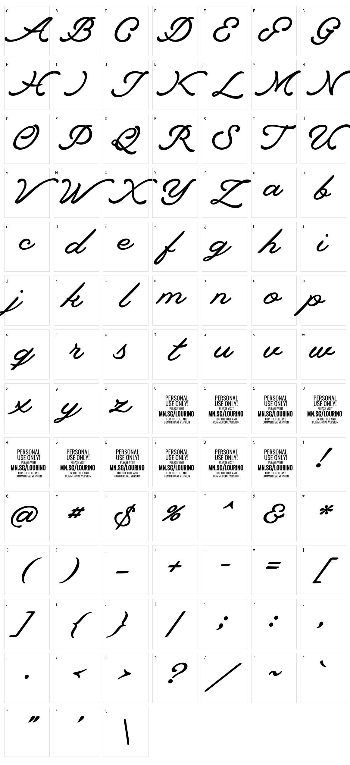 Lourino Character Set