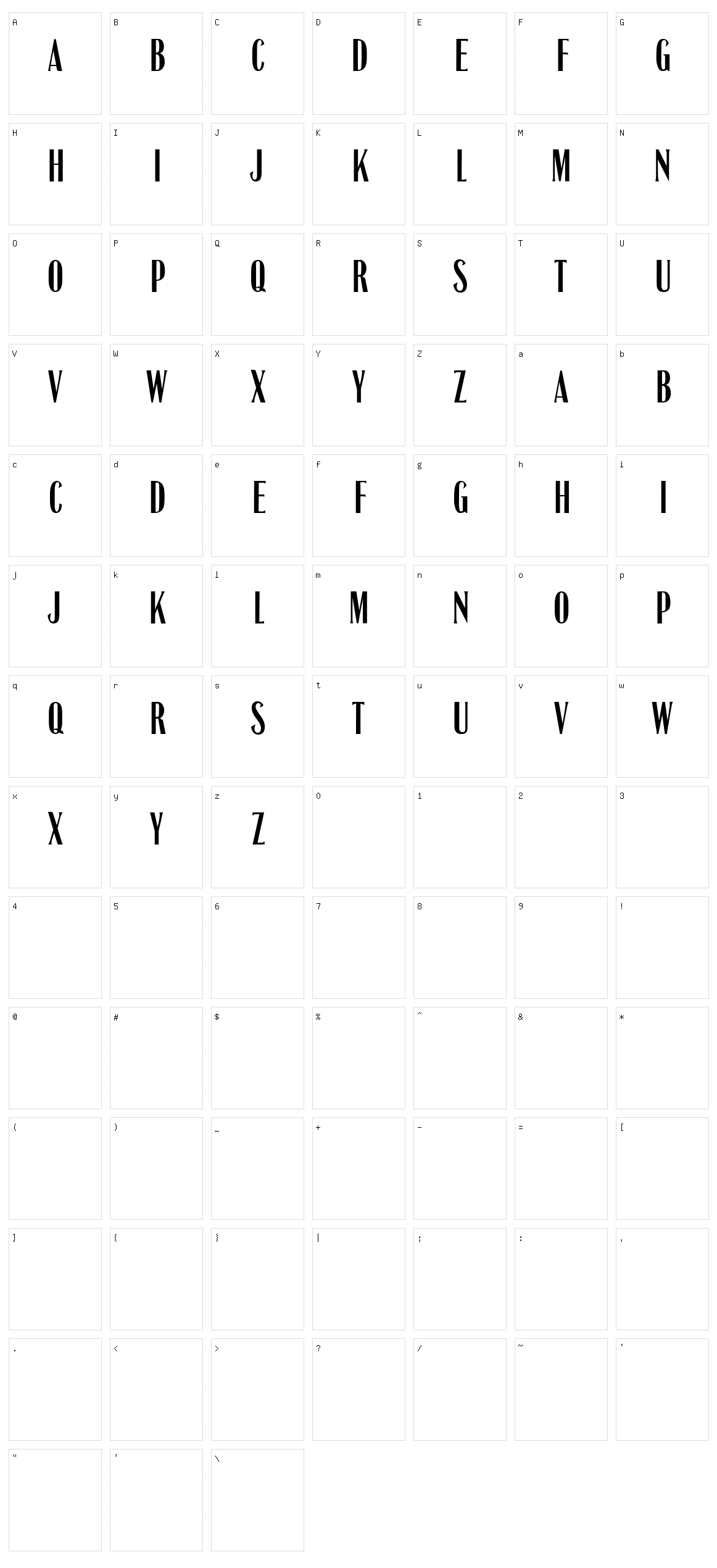 Stewardess Character Set