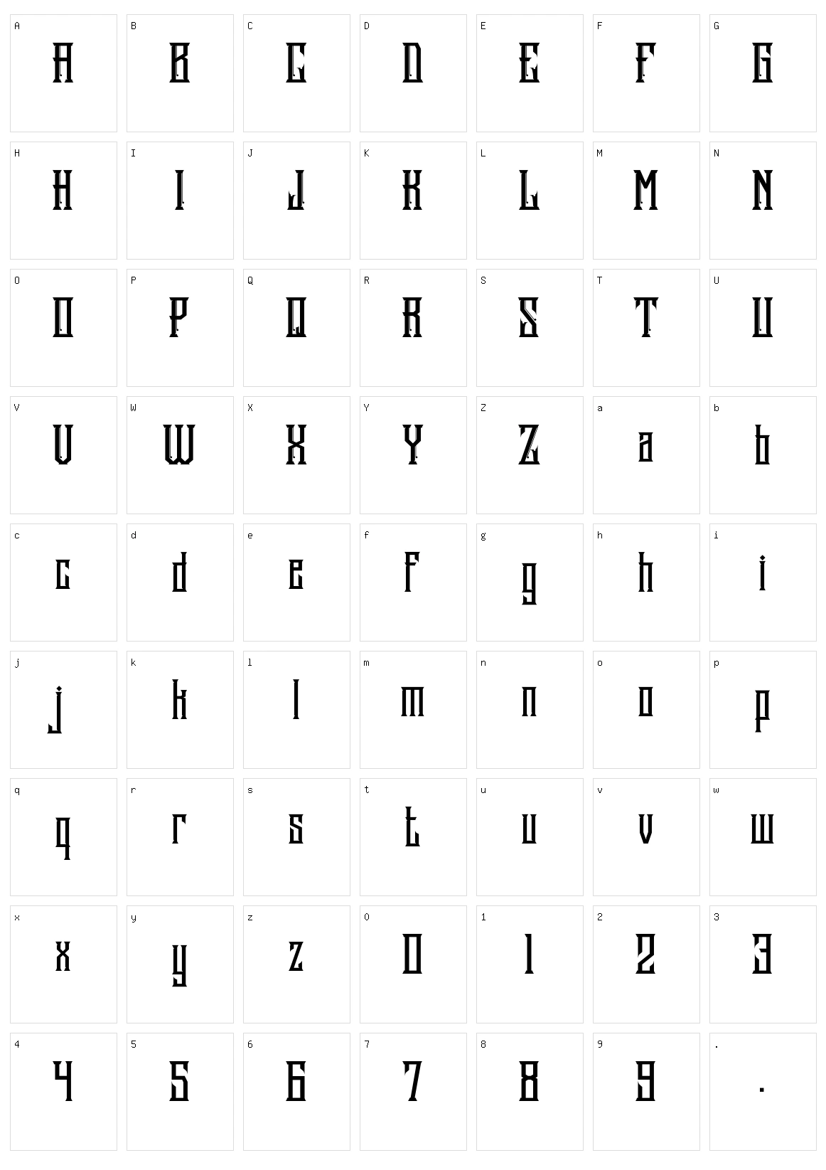 Stonebangs Character Set