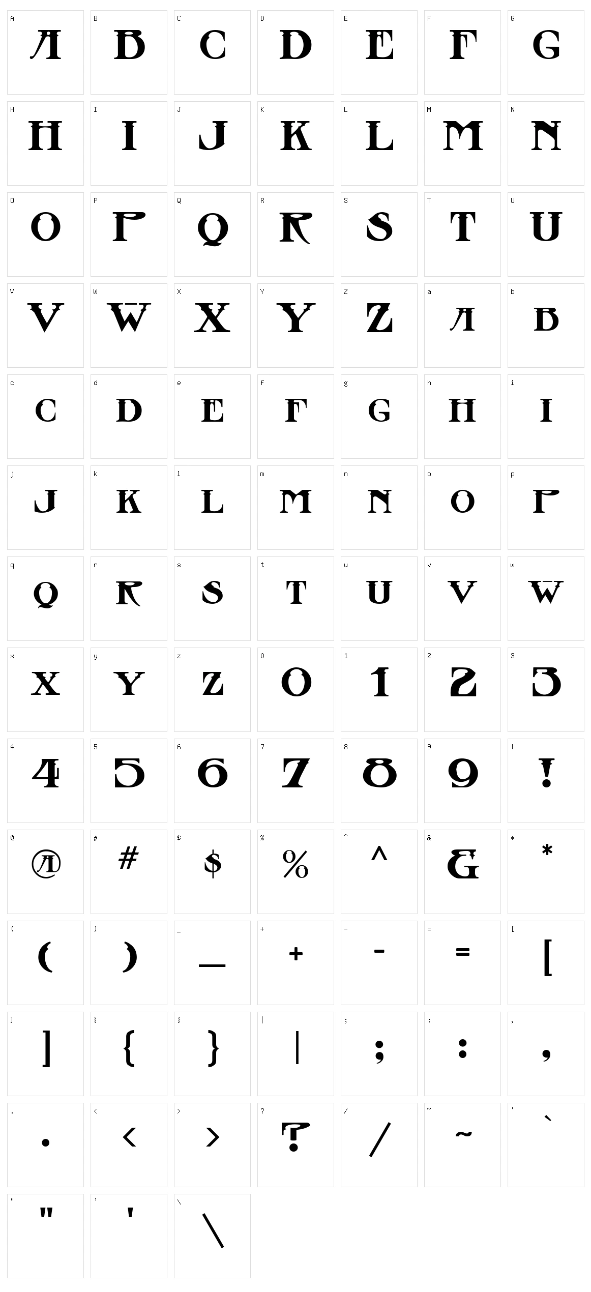 Stowaway Character Set