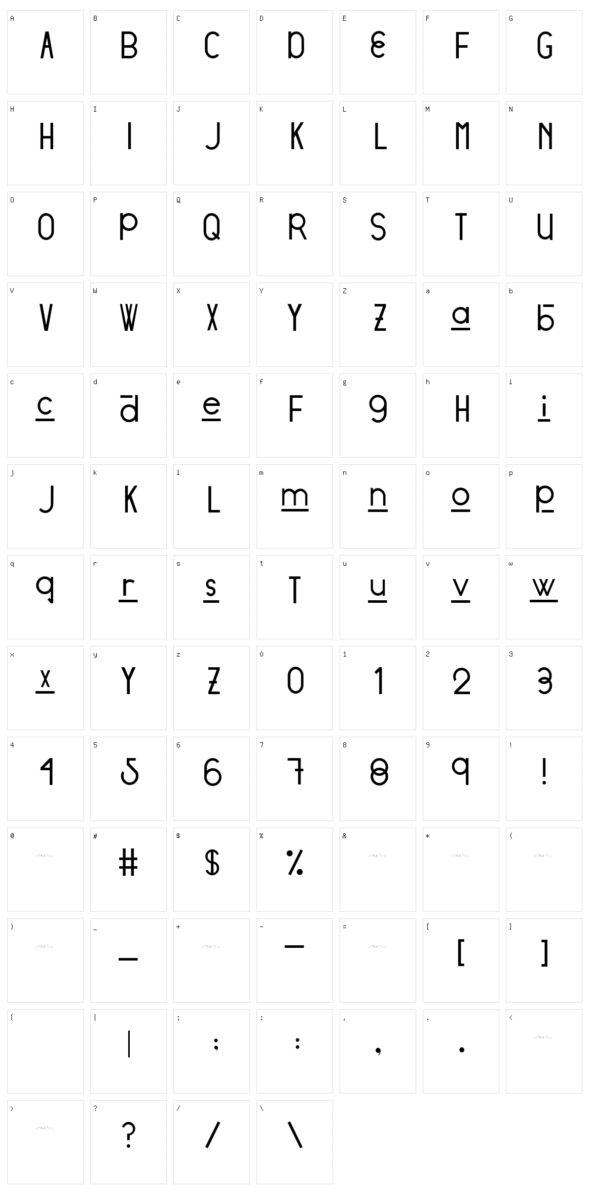 Stratford Sans Character Set