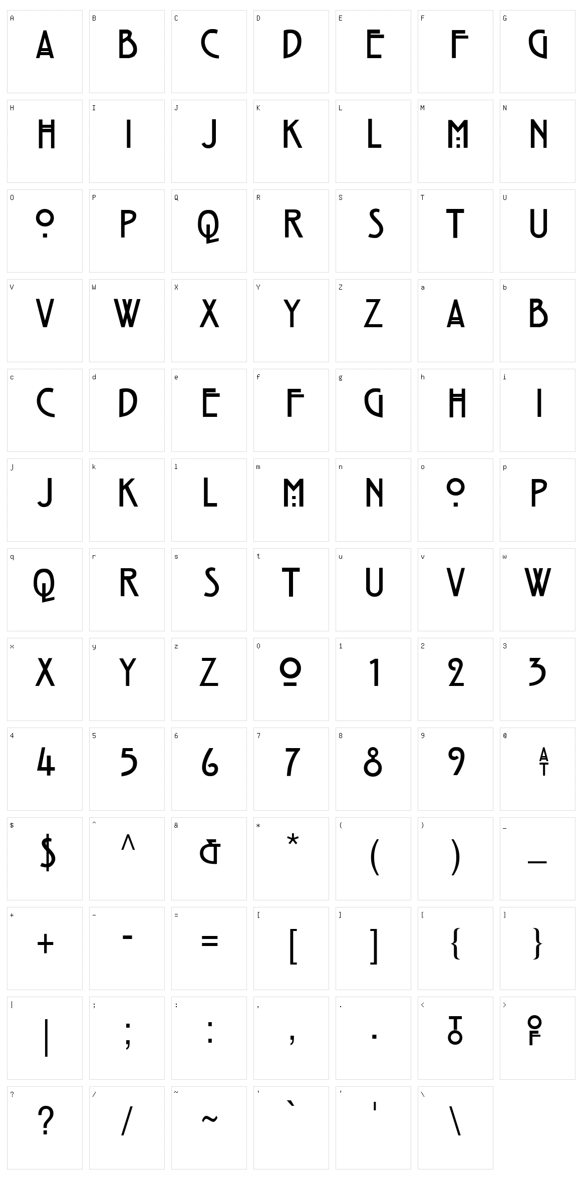 Strong Glasgow Character Set