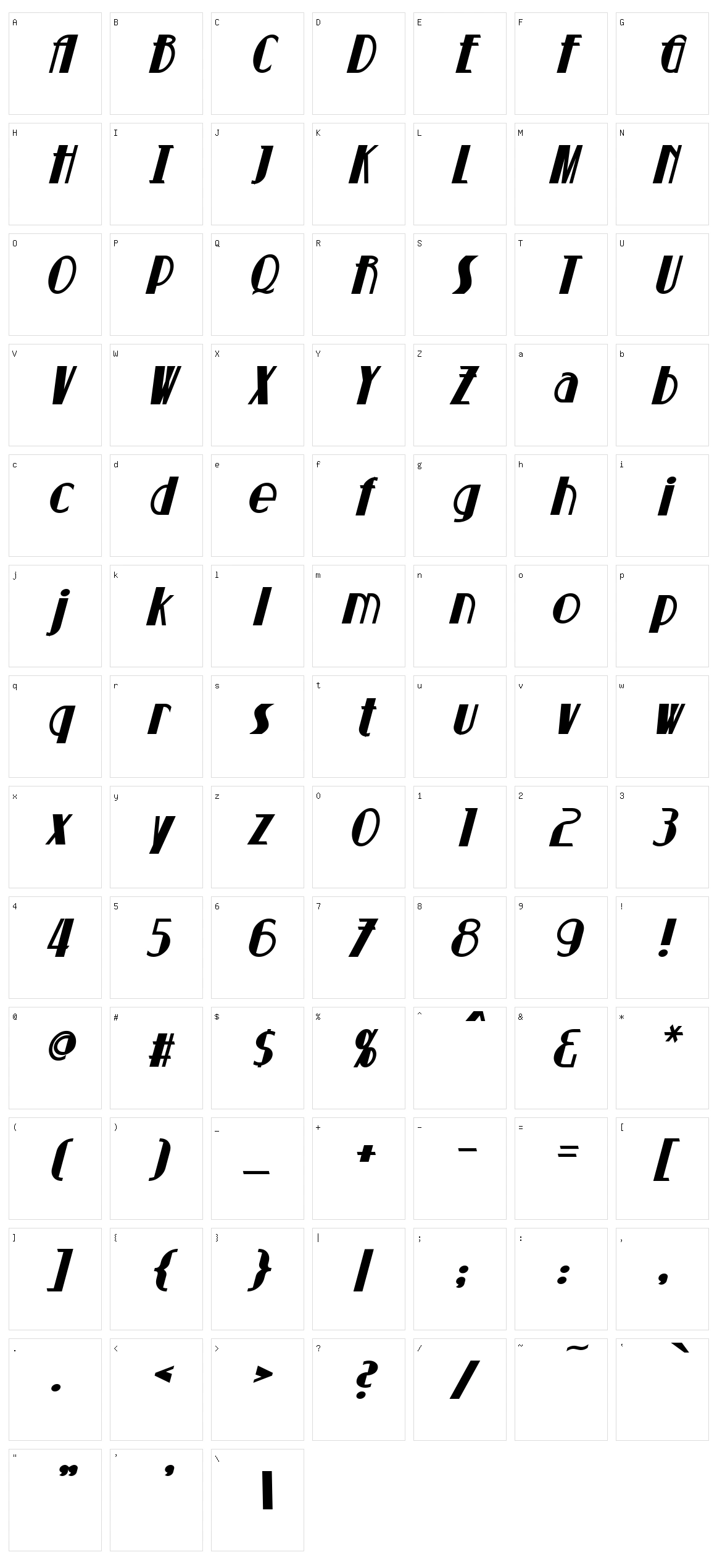 Suchet Character Set