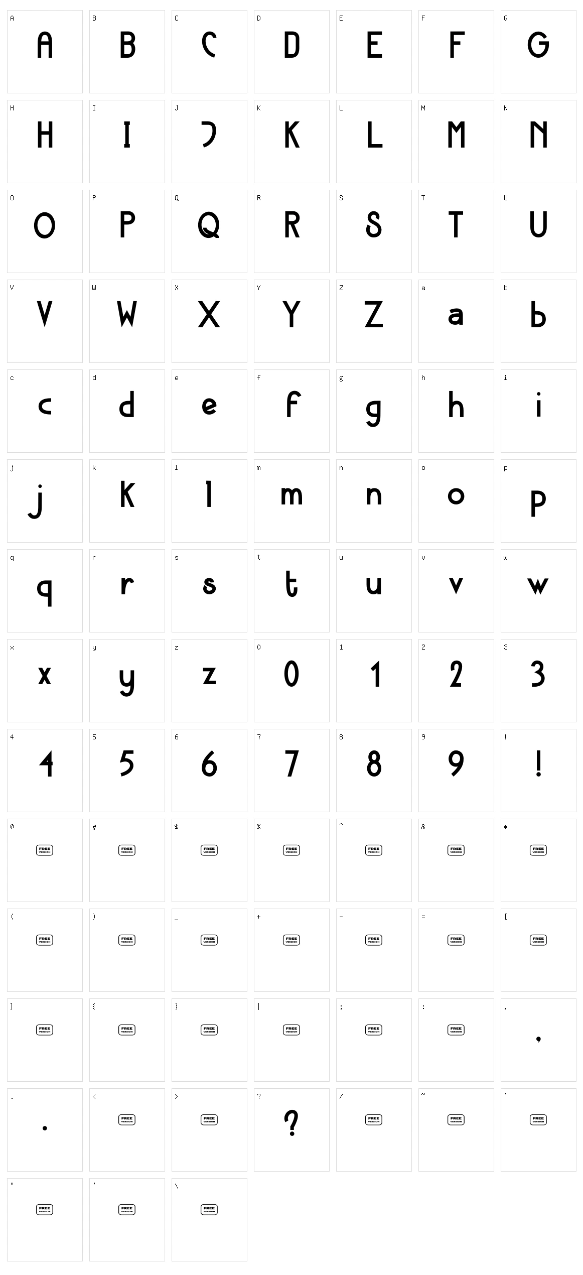 Sunday Burn Character Set