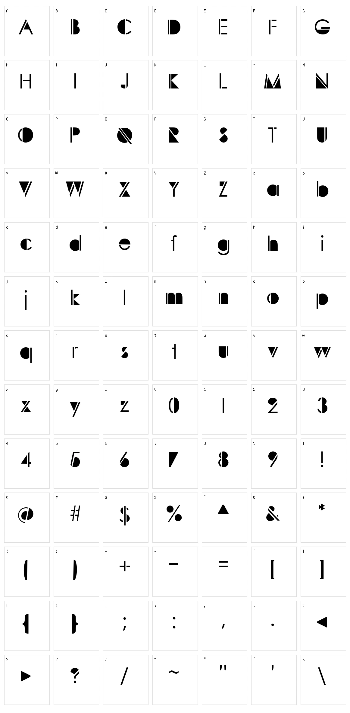Sunspots Character Set