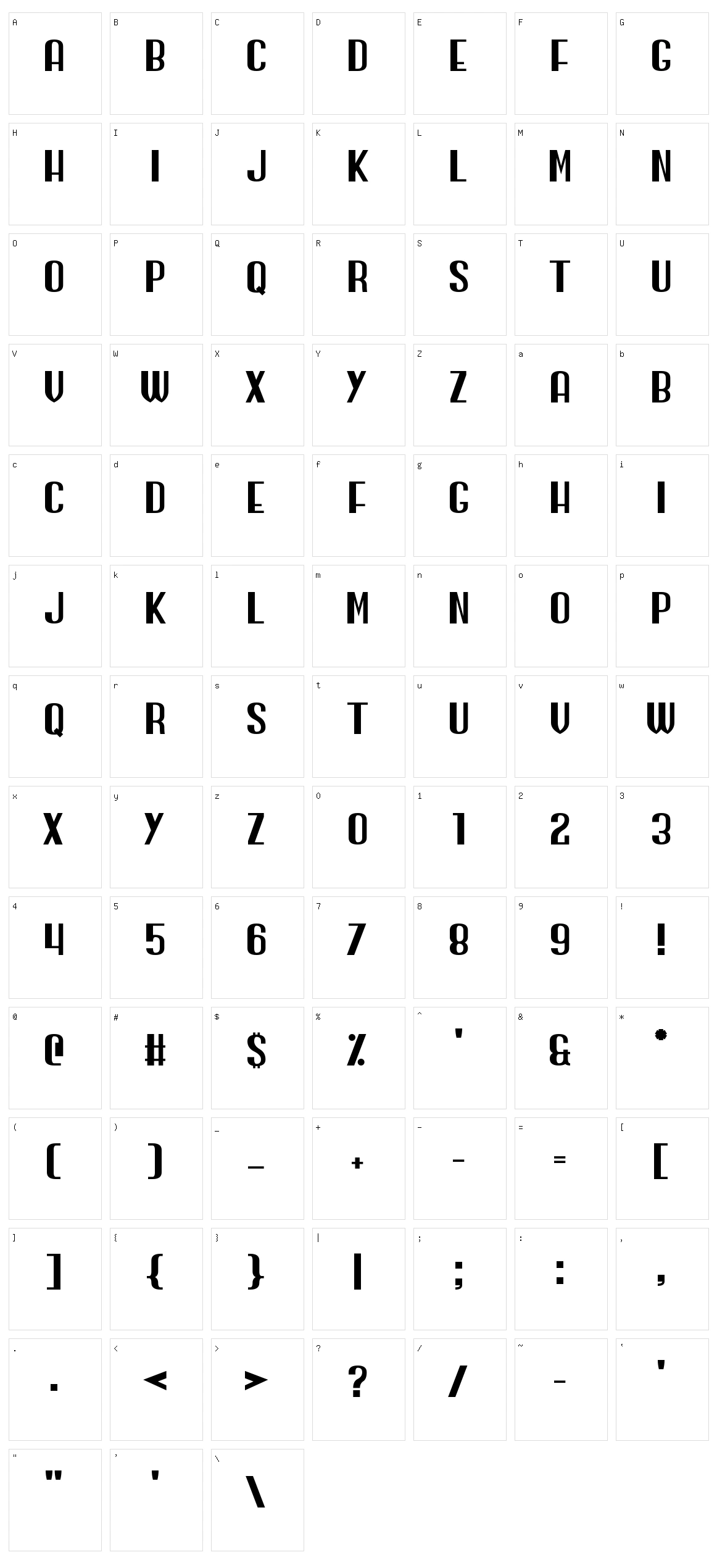 Terminal Day Character Set