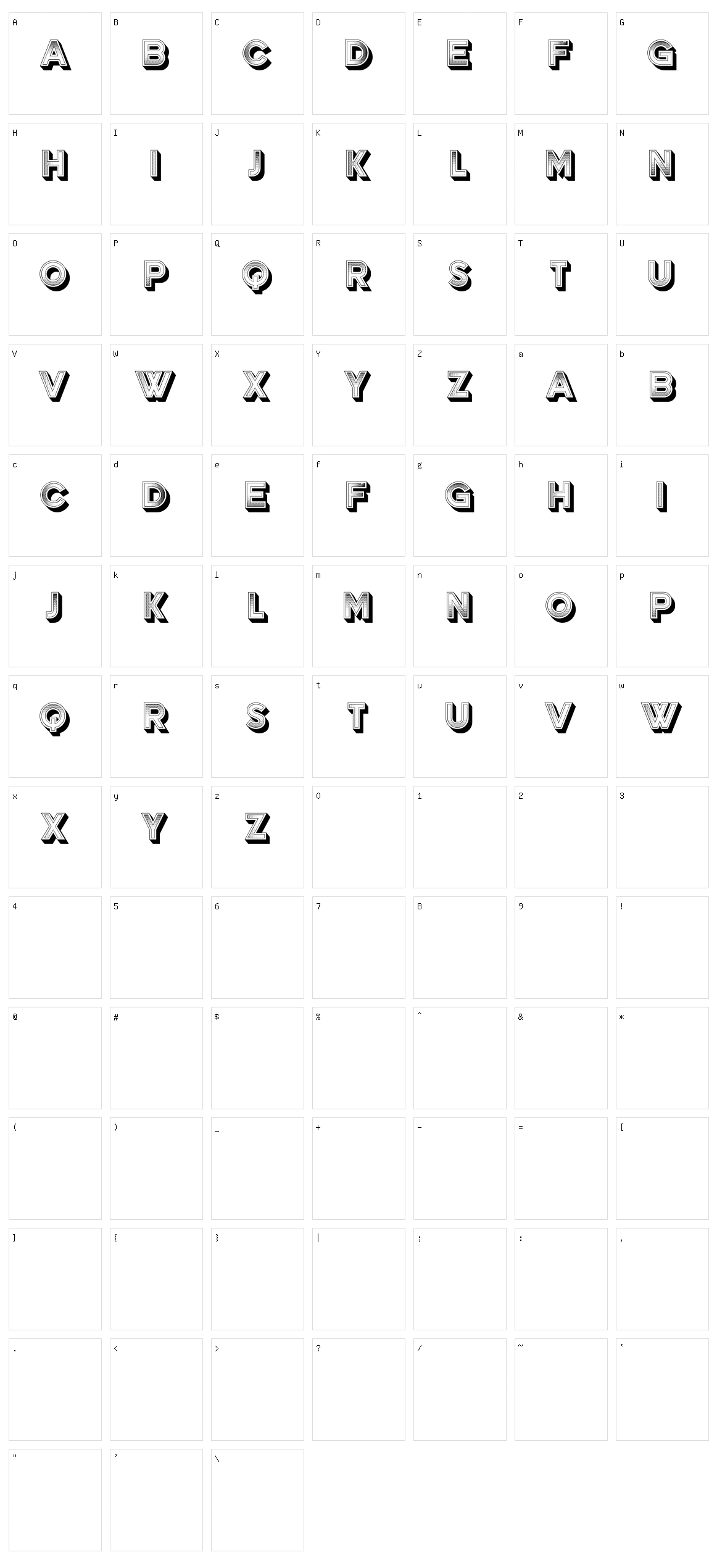 Texur Character Set