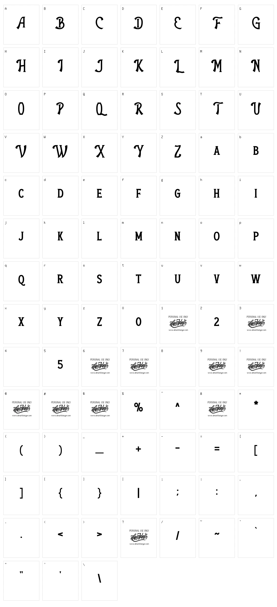 The Antique Character Set