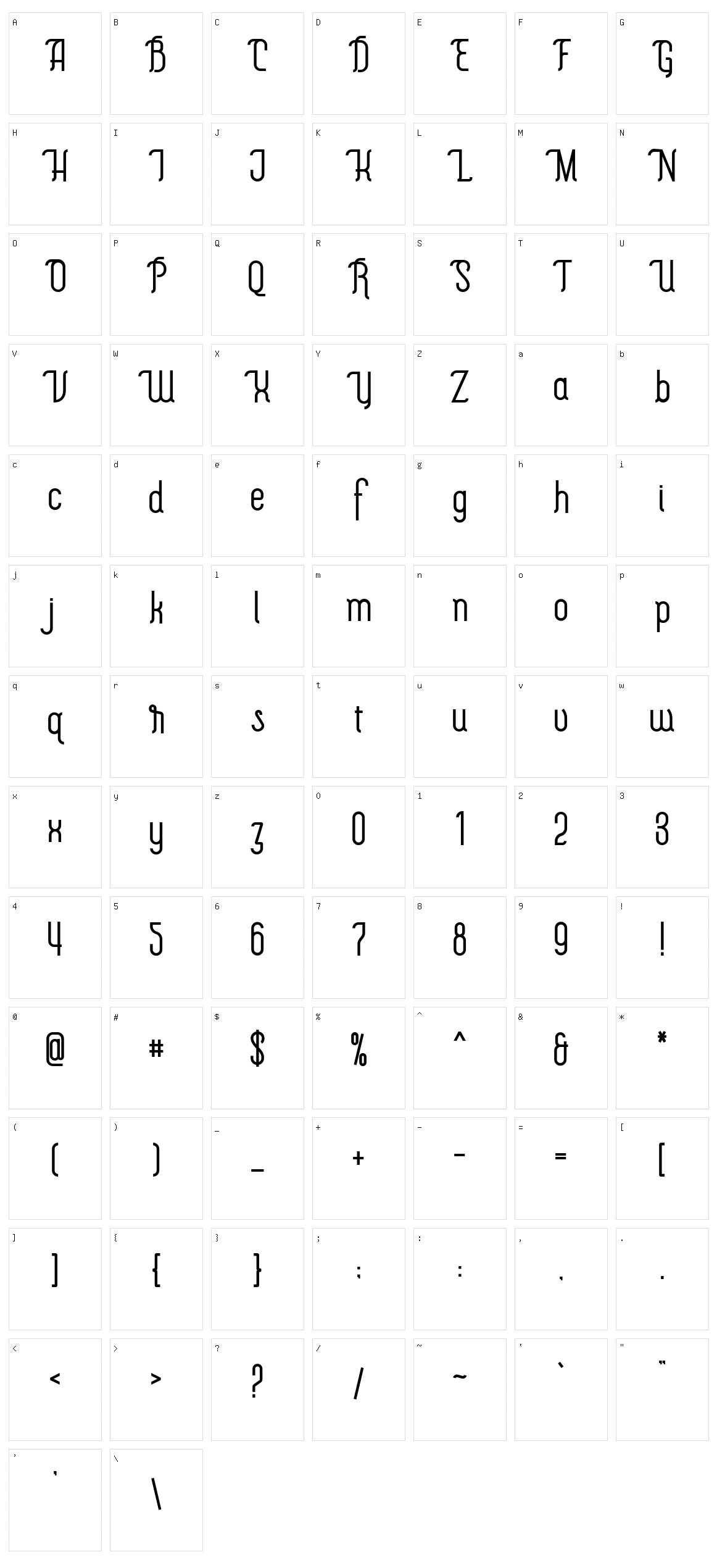 The Hotelio Character Set
