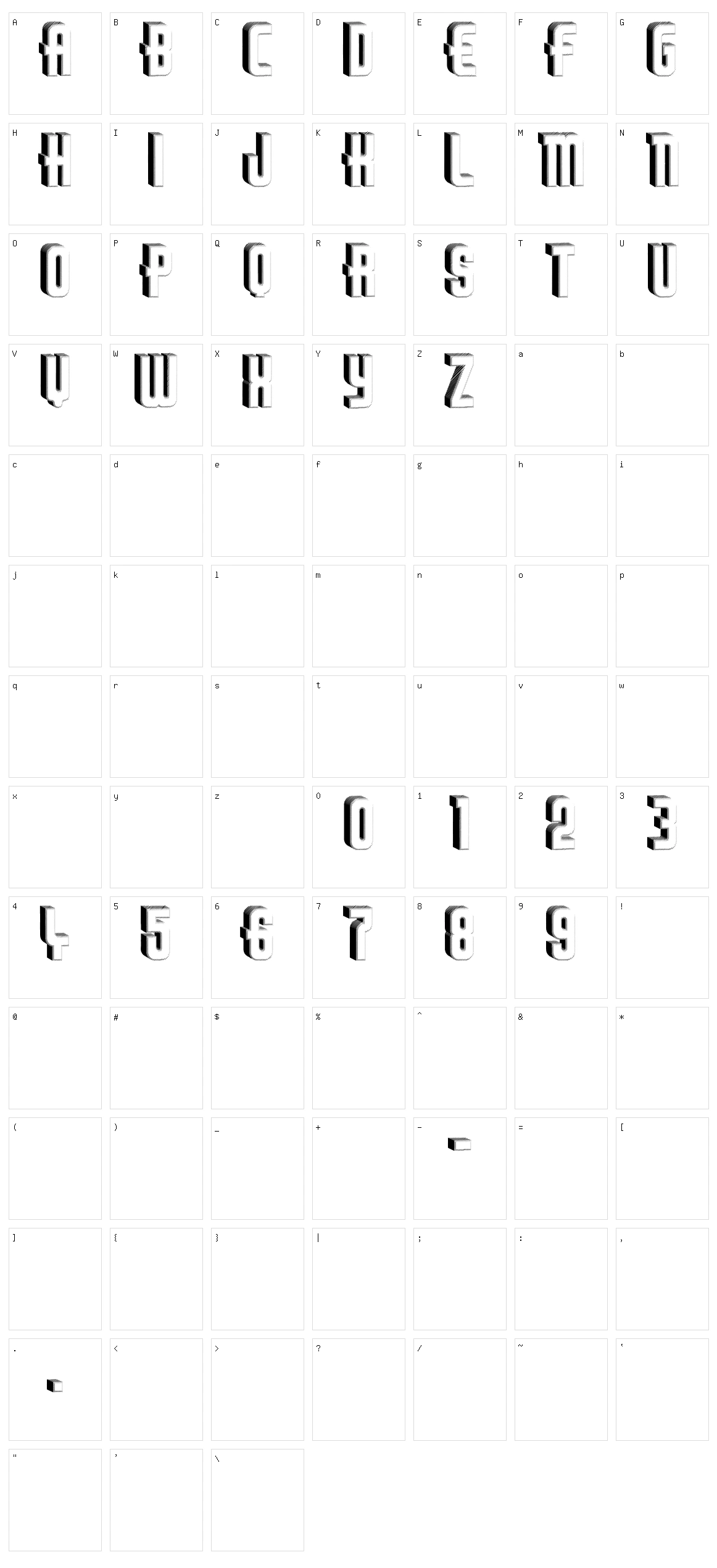 Thirties Relief Character Set