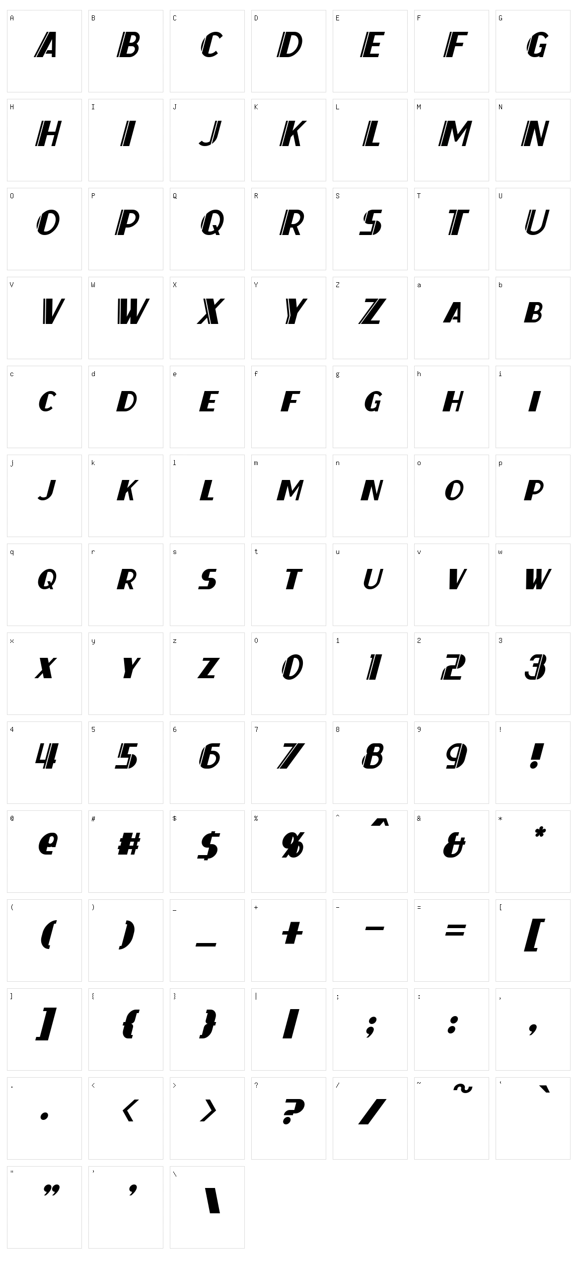 Thirty-Seven Character Set